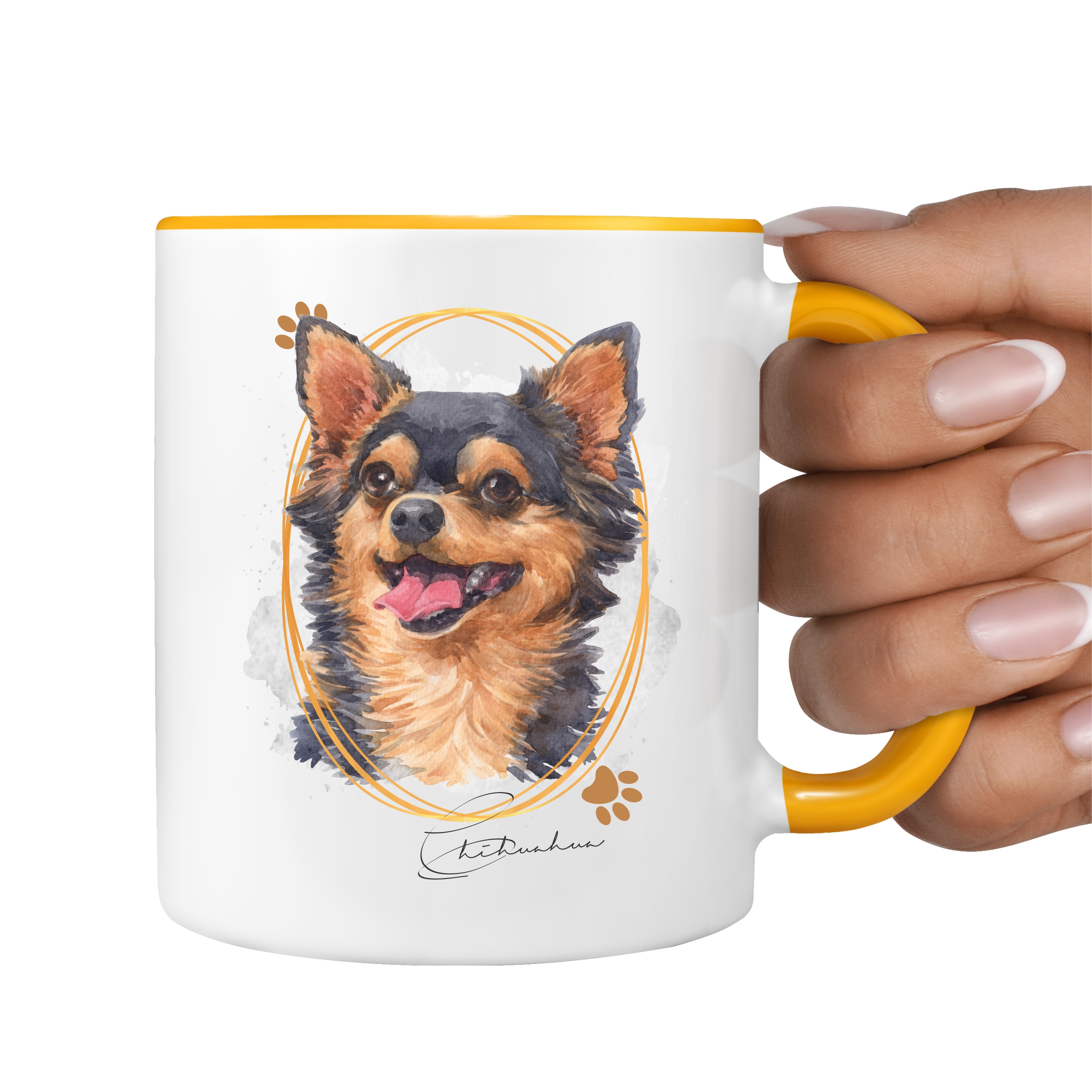 Chihuahua Langhaar Chi Tasse SIGNATURE DOGS Hund Motiv Hundemotiv Kaffee