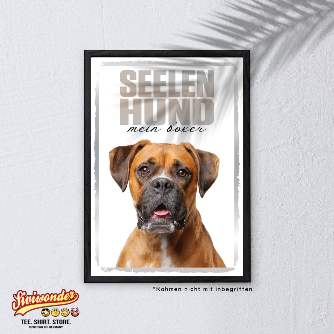 Boxer Seelenhund Dog Schild Spruch Türschild Hundeschild Warnschild Soulmate