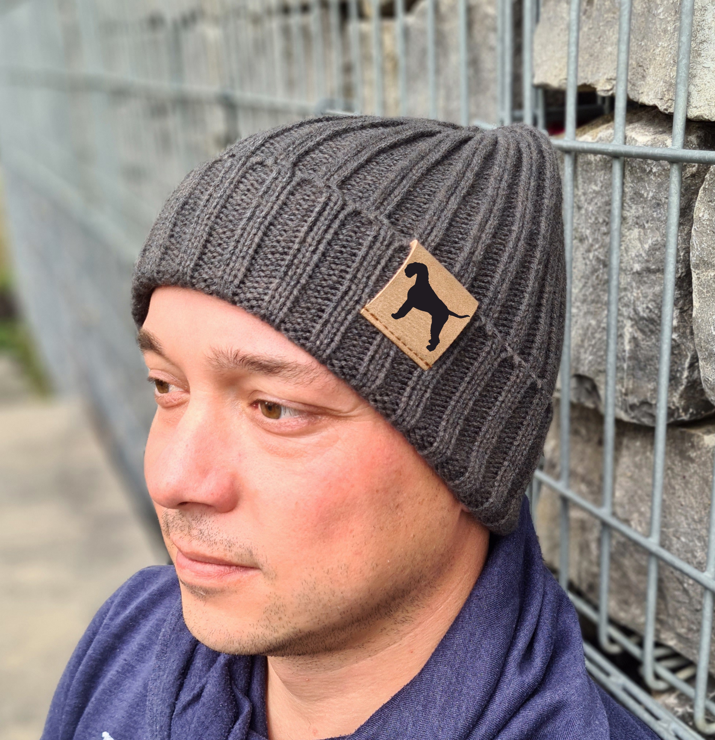 Strickmütze "Riesenschnauzer Schnauzer "  Beanie Mütze Urban Witzig Spruch Warm Winter Herbst Farben