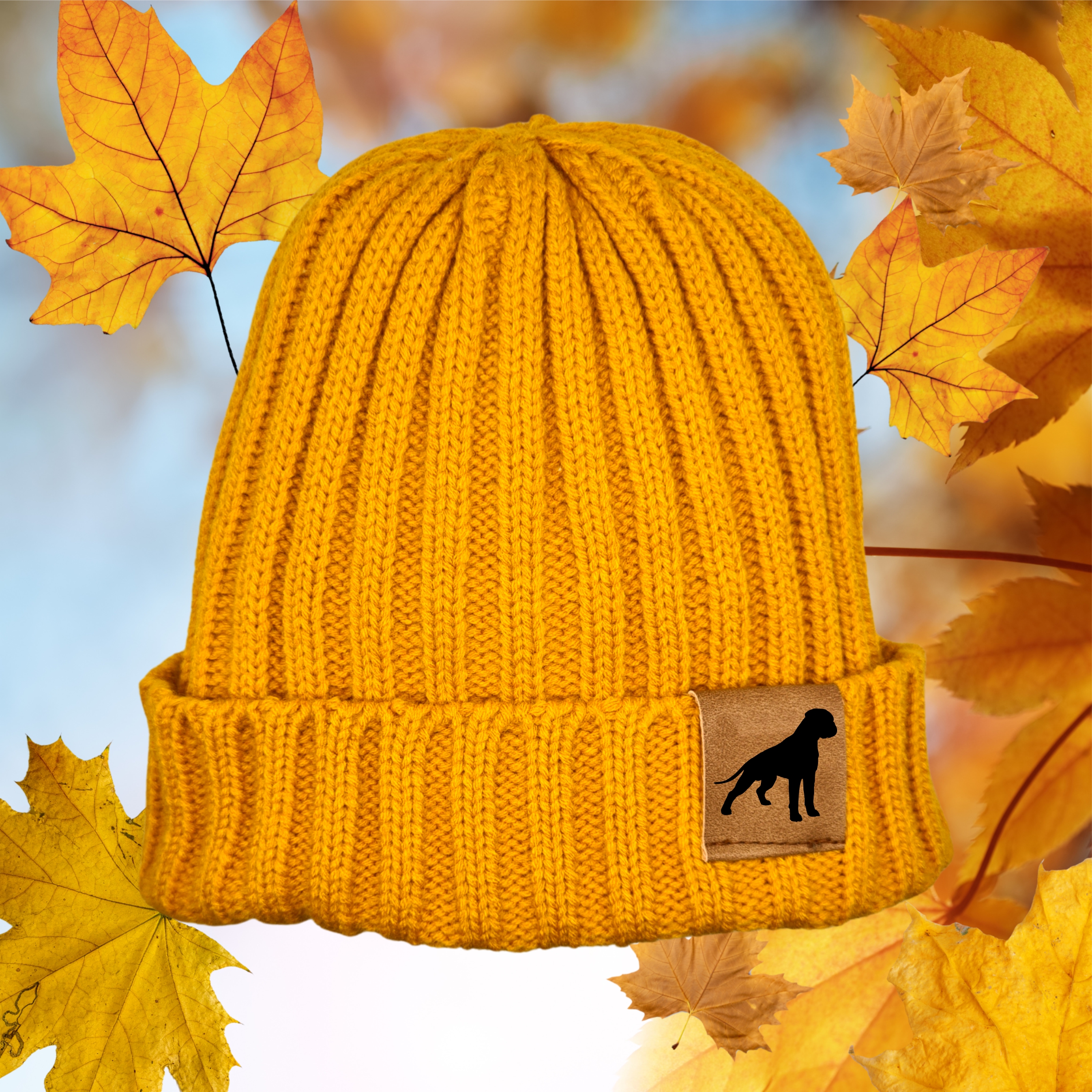 Strickmütze "Boxer deutscher"  Beanie Mütze Urban Witzig Spruch Warm Winter Herbst Farben