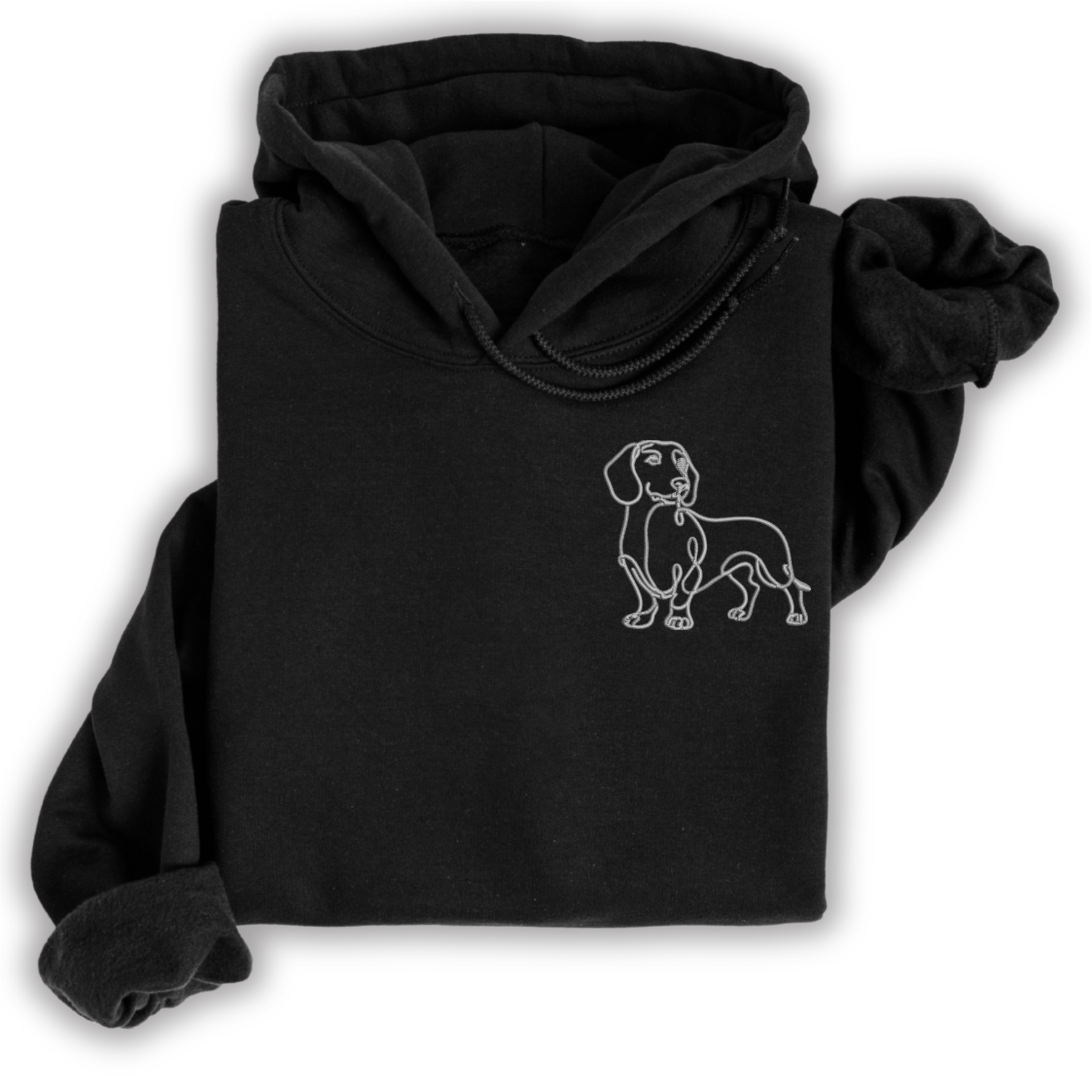Hoodie Dackel Teckel gestickt Hund wählbare Stickerei kuschelig Stickerei personalisiert Dachshund