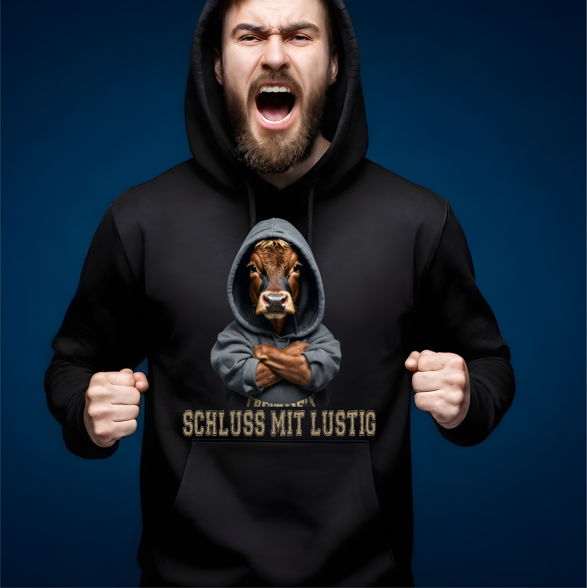 Kuh Bauern Protest No.2 Hoodie Unisex Sweatshirt Sprüche Schluss lustig Cow Landwirt