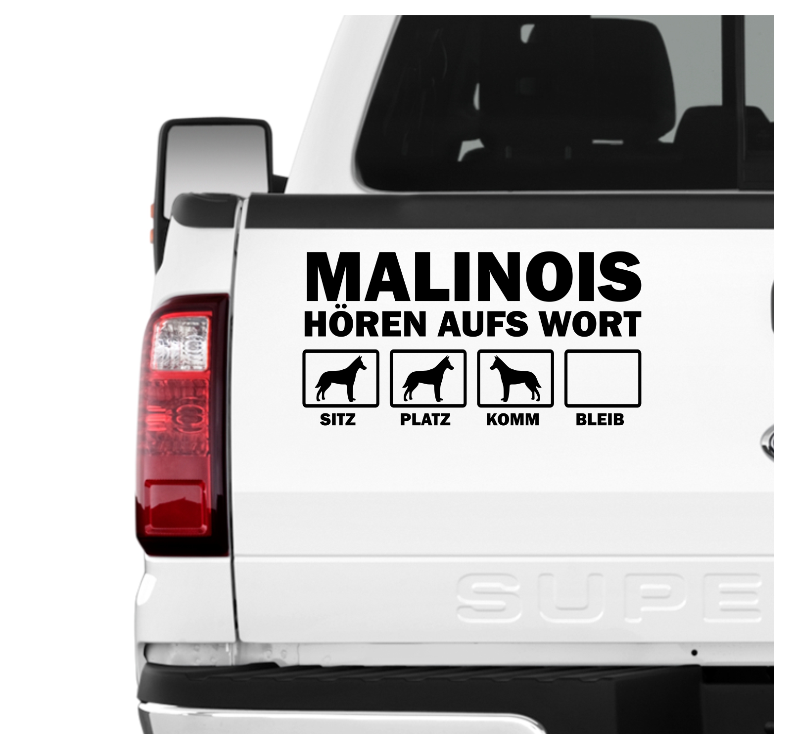 Malinois Belgian Mali Belgischer Schäferhund Berger Belge Hört aufs Wort Hunde Aufkleber Sticker Autoaufkleber Wandtattoo Tattoo