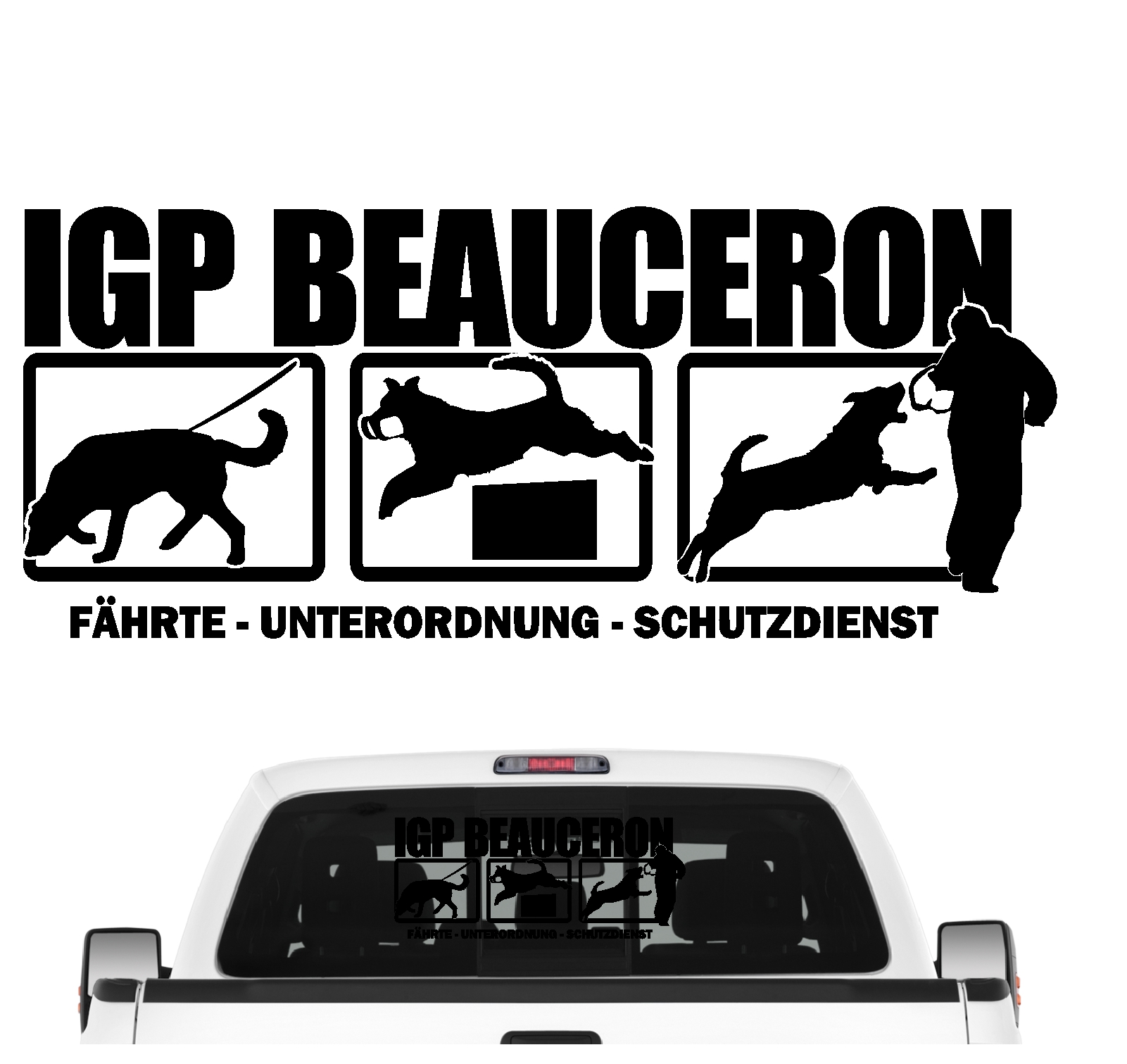 IGP Beauceron Schäferhund Französischer Berger de Beauce  Schrift Autoaufkleber