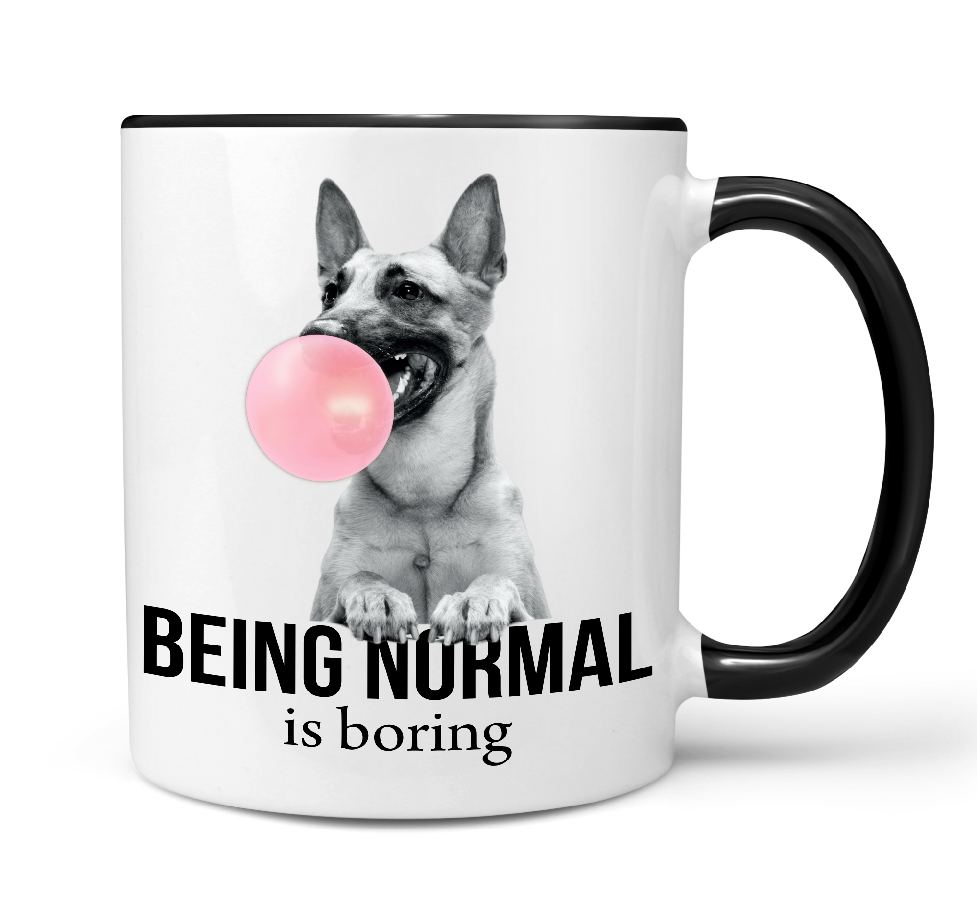 Malinois mit Kaugummi Bubble normal  Dog Freund Tasse Kaffee lustig Kaffeebecher Mug Design Design by Siviwonder