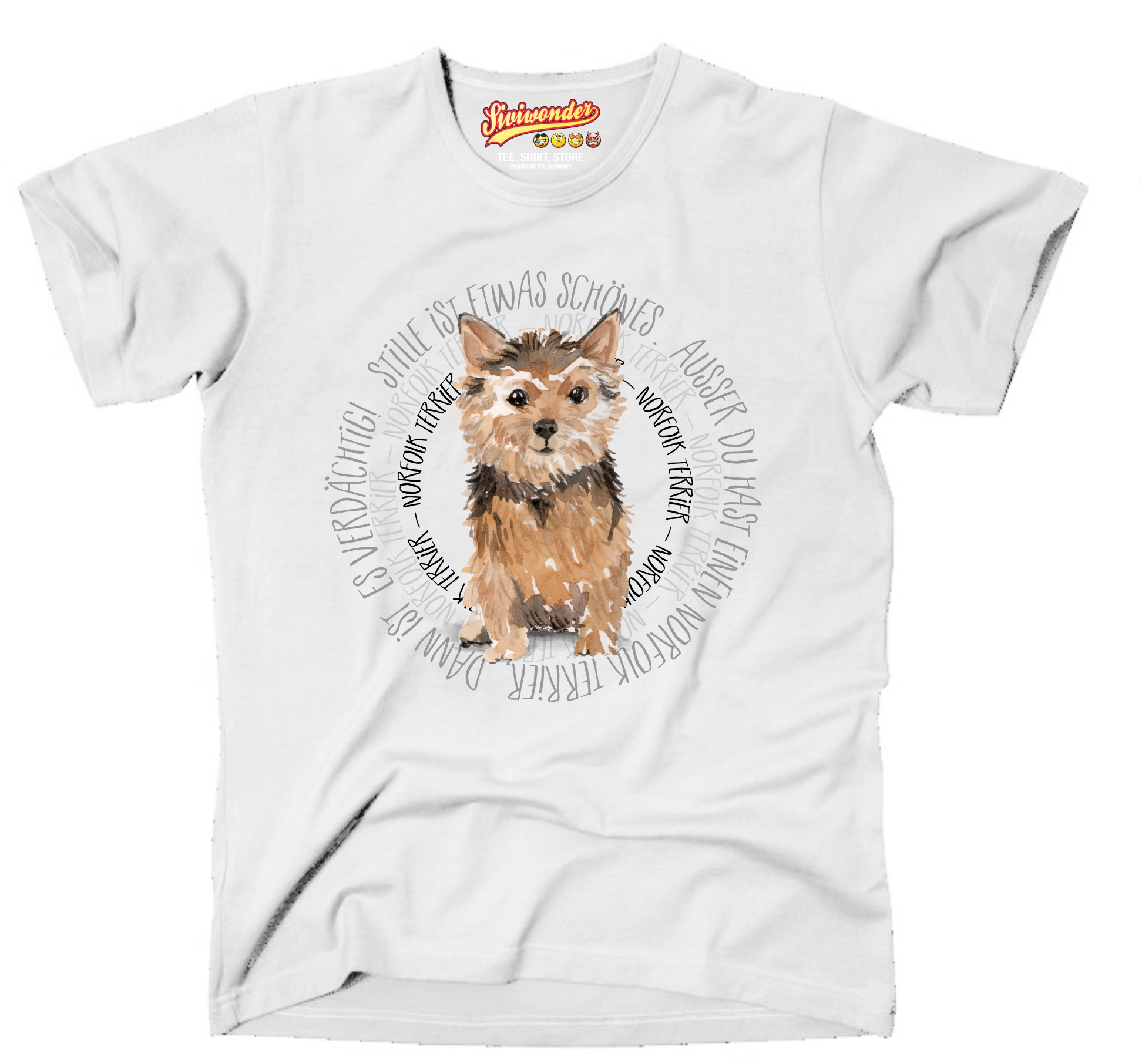 NORFOLK TERRIER UNISEX T-SHIRT CIRCLE Watercolor by SIVIWONDER