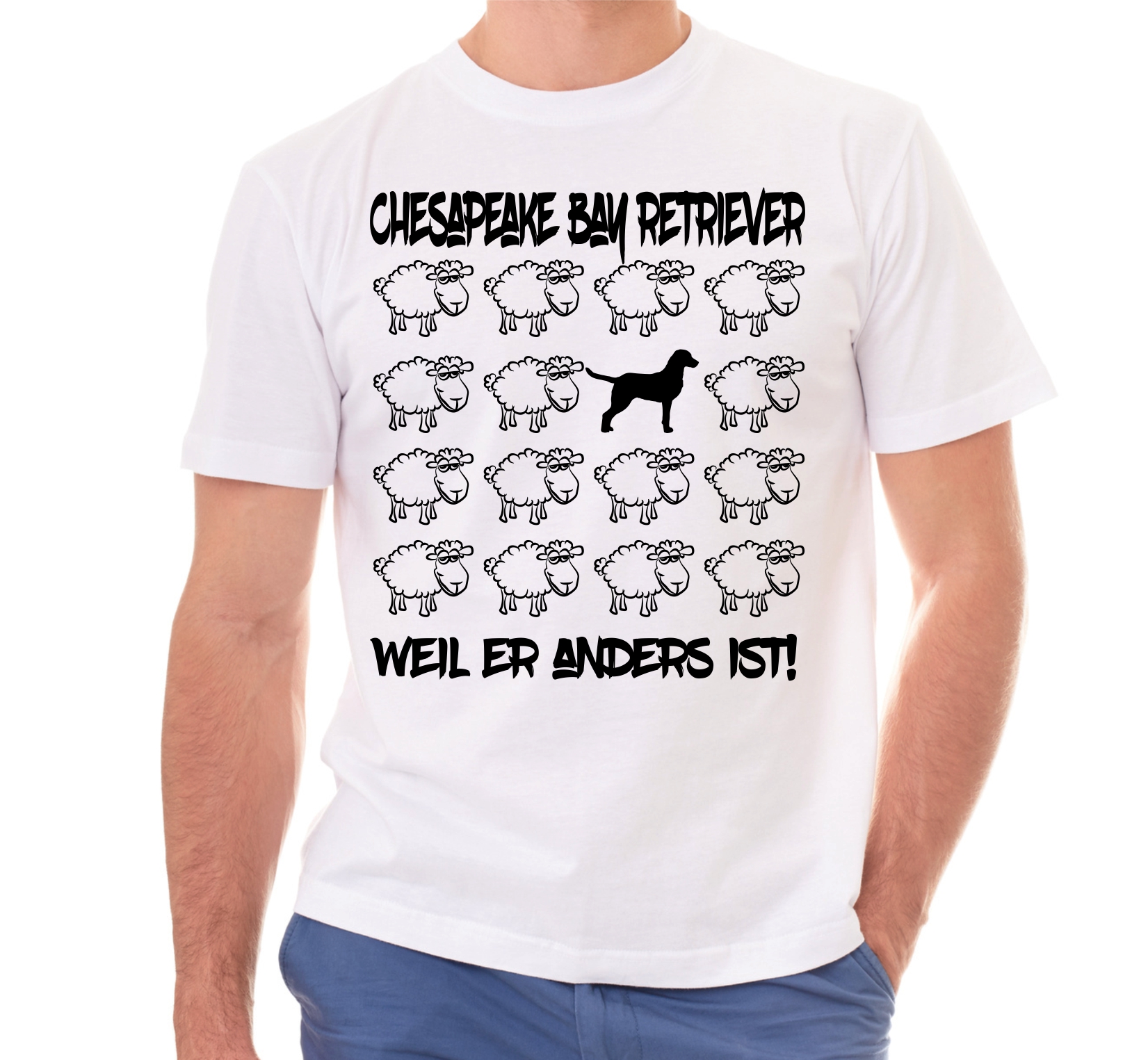 CHESAPEAKE BAY RETRIEVER SPANIEL UNISEX T-SHIRT BLACK SHEEP by SIVIWONDER