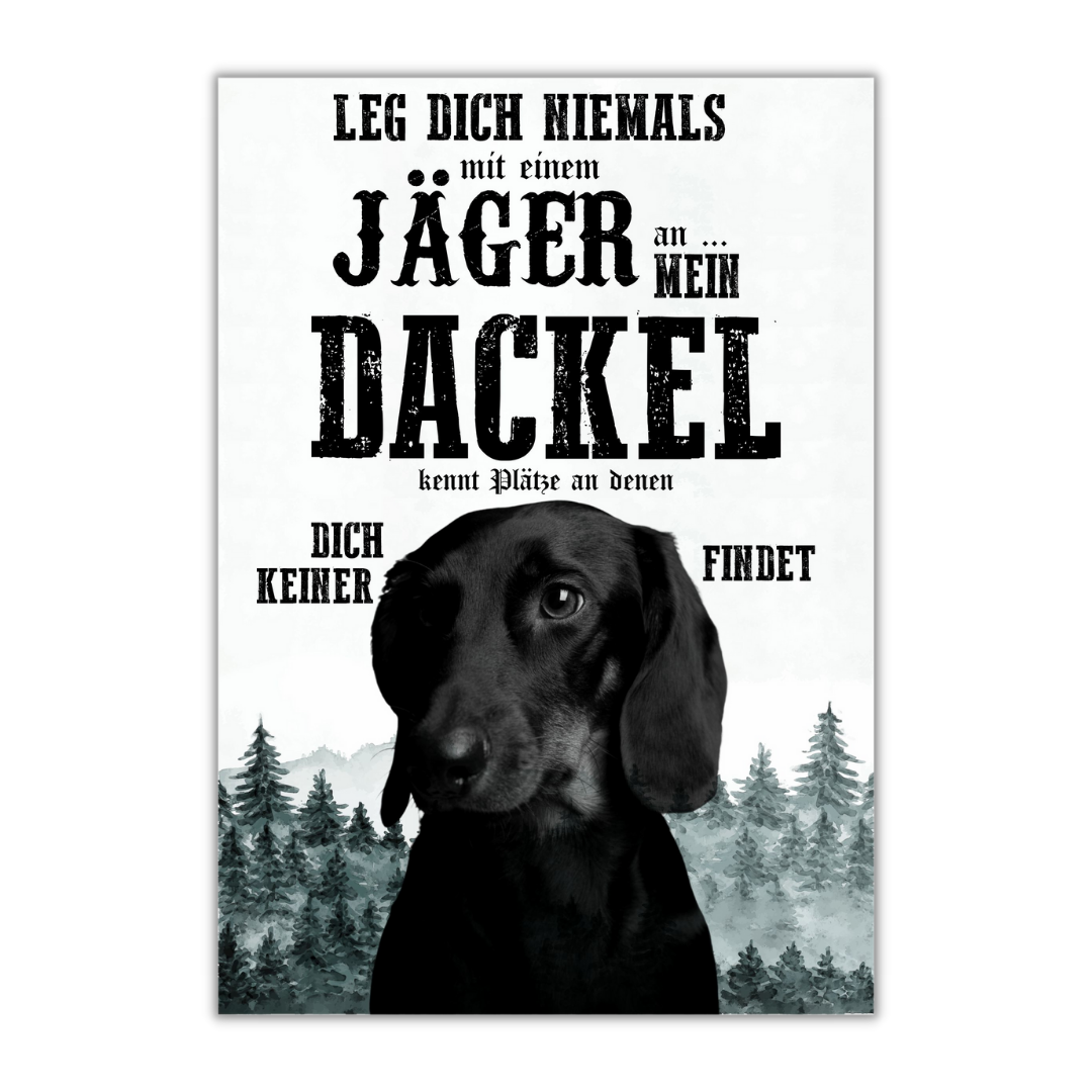 Schild DACKEL Langhaar Dog Hund Teckel Spruch Türschild Hundeschild Jagd Jagdhund
