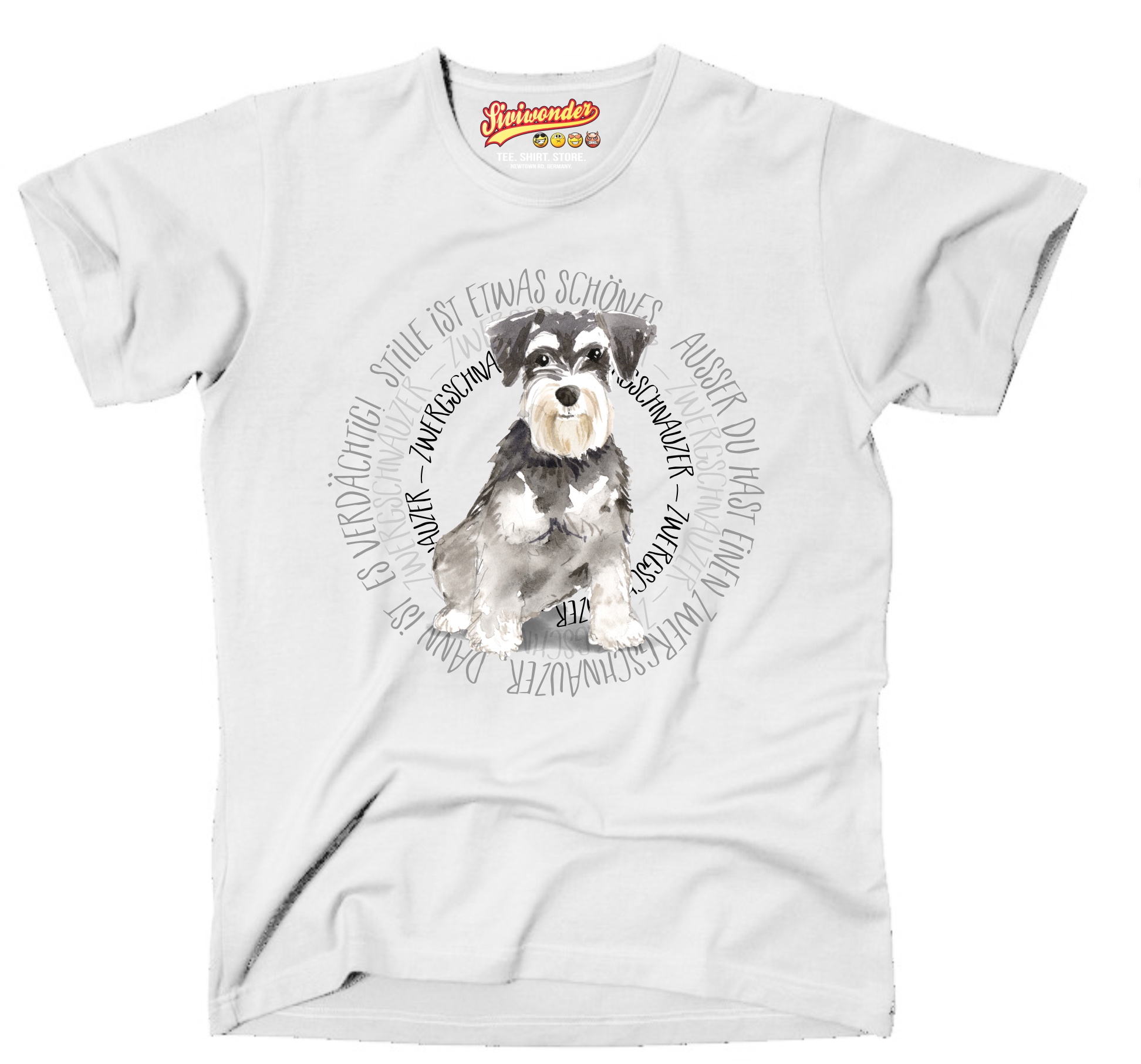 ZWERGSCHNAUZER UNISEX T-SHIRT CIRCLE Watercolor by SIVIWONDER