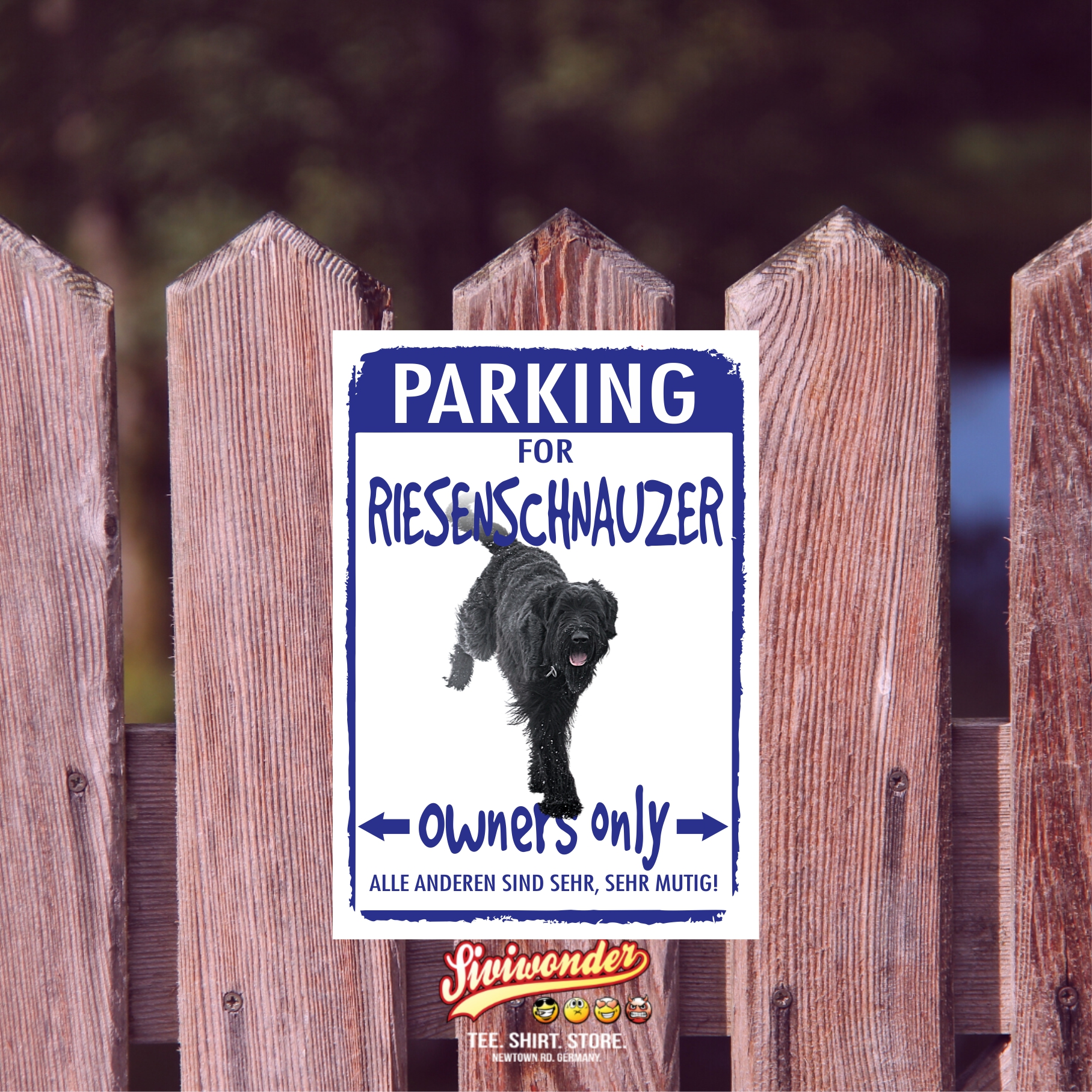 Riesenschnauzer Schnauzer  Parking Schild Achtung Spruch Warnschild Türschild Fun