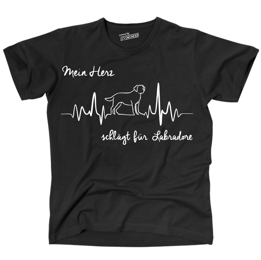 LABRADOR Labby Labbie UNISEX T-SHIRT HEARTBEAT EKG Hund Hundemotiv Herz Herzschlag