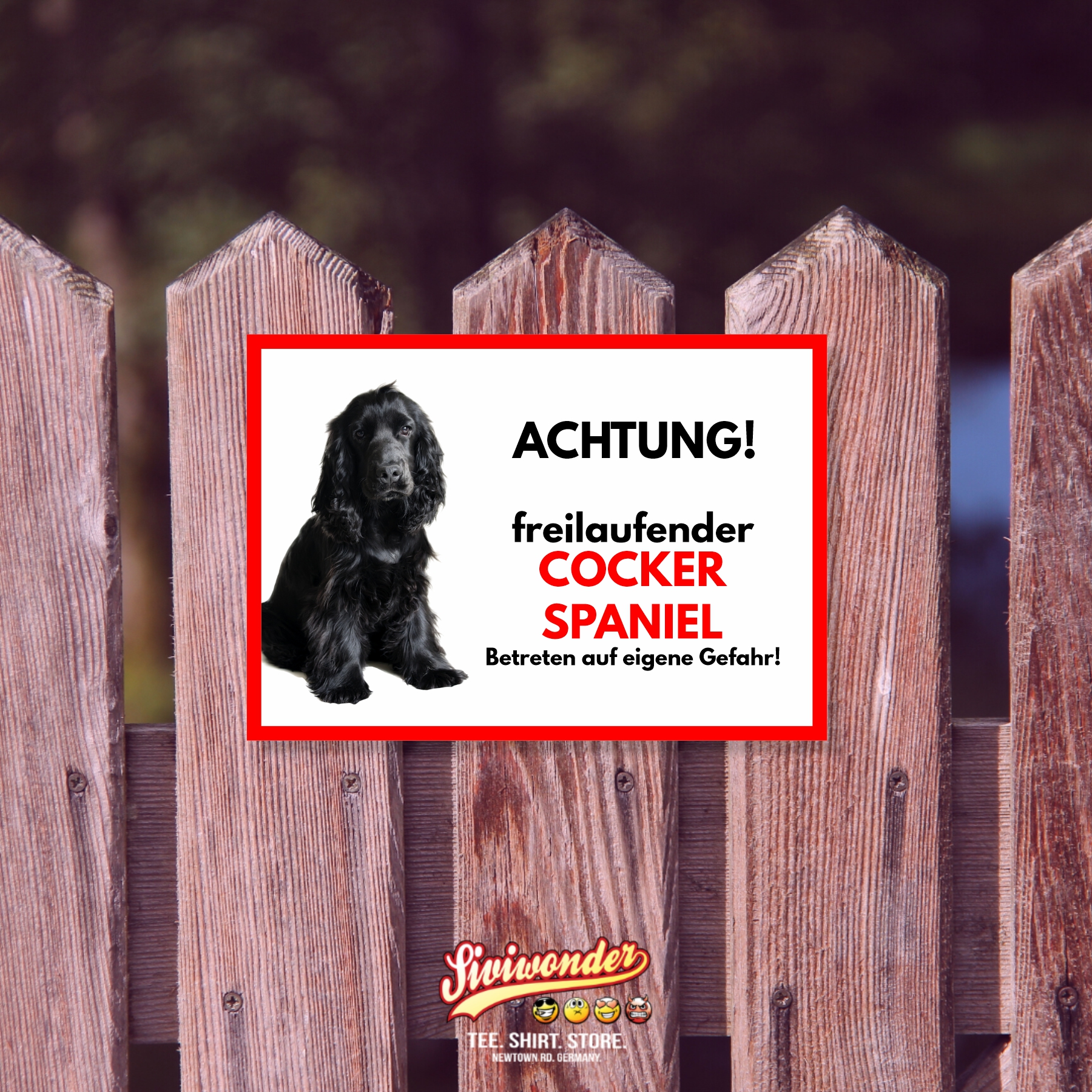 Cocker Spaniel 1 Freilaufender Hund Dog Schild Spruch Türschild Hundeschild Warnschild