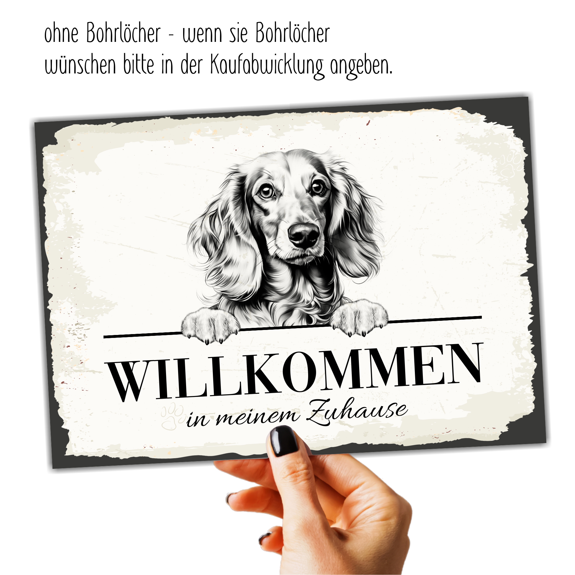 Hundeschild Willkommen Zuhause Dackel 1 Dog Schild Spruch Türschild  Warnschild