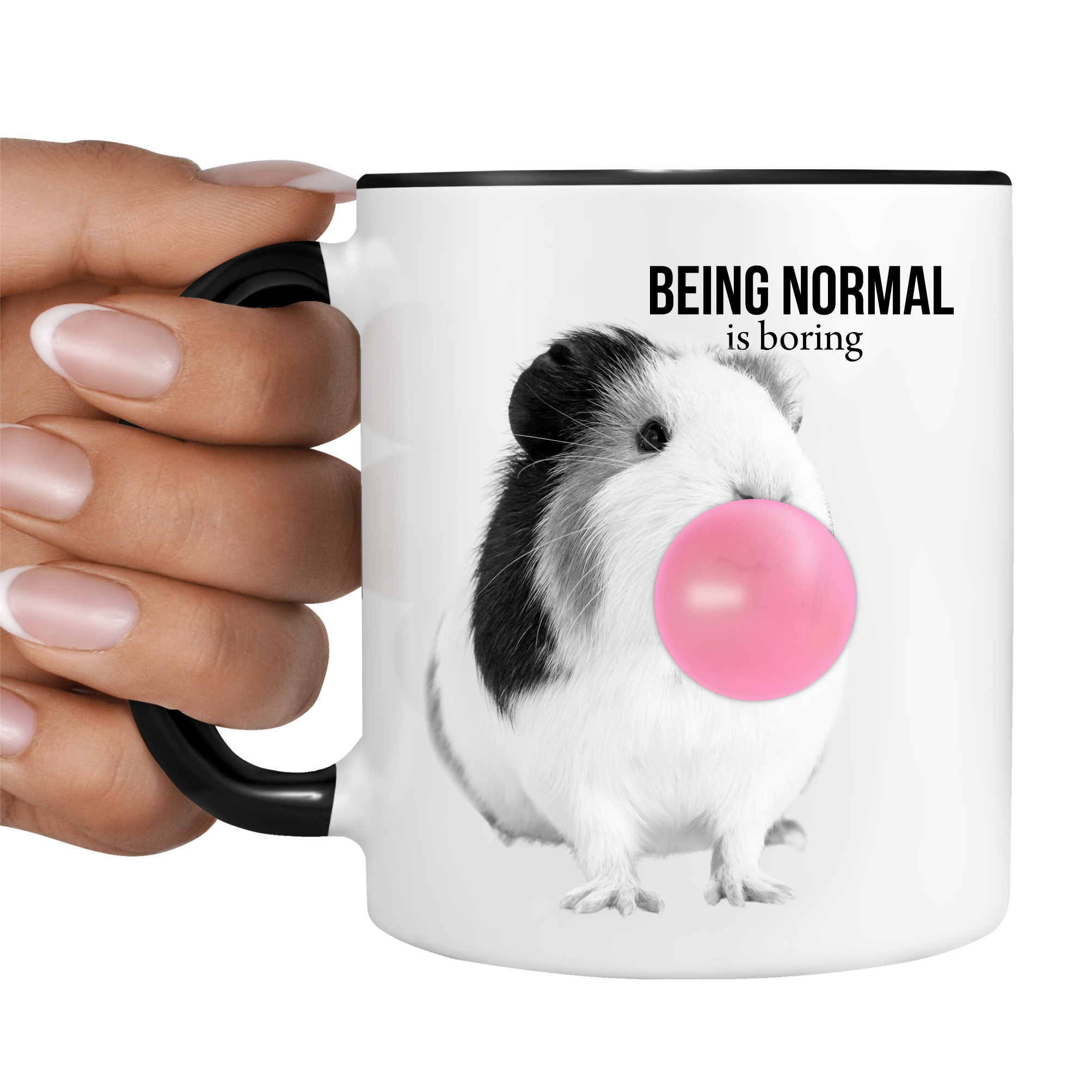 Tasse Meerschweinchen Büro Bürotasse nicht normal  Kaffee lustig Kaffeebecher Design Spruch