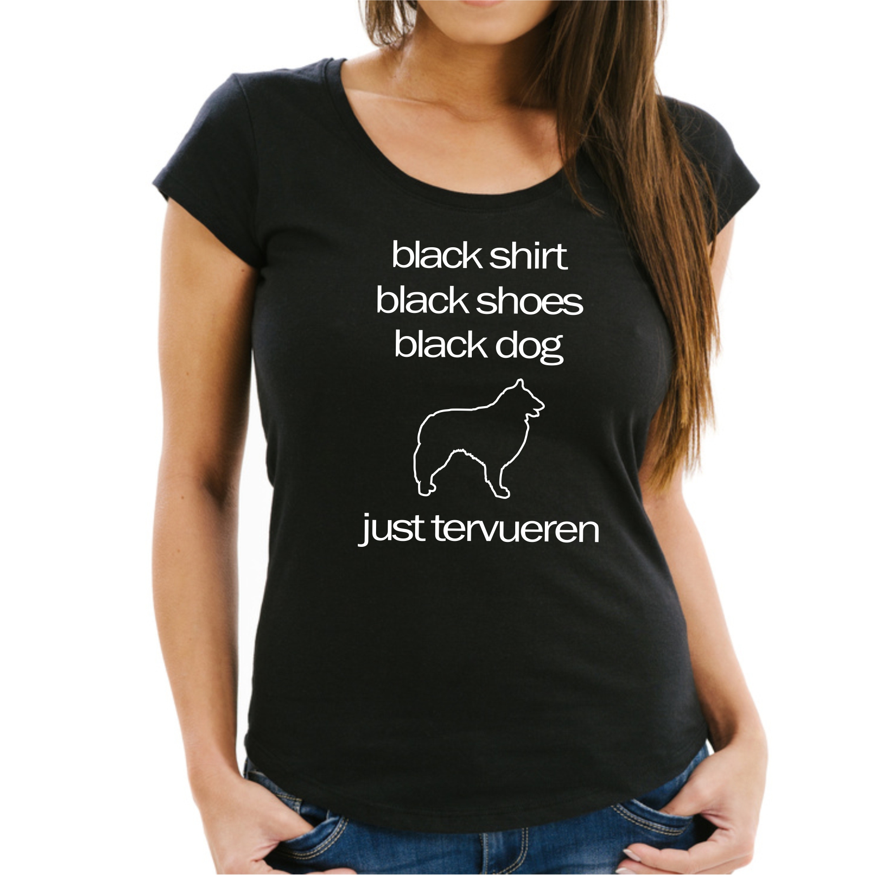 Tervueren Black Dog Damen T-Shirt Siviwonder Belgischer Schäferhund Belgian