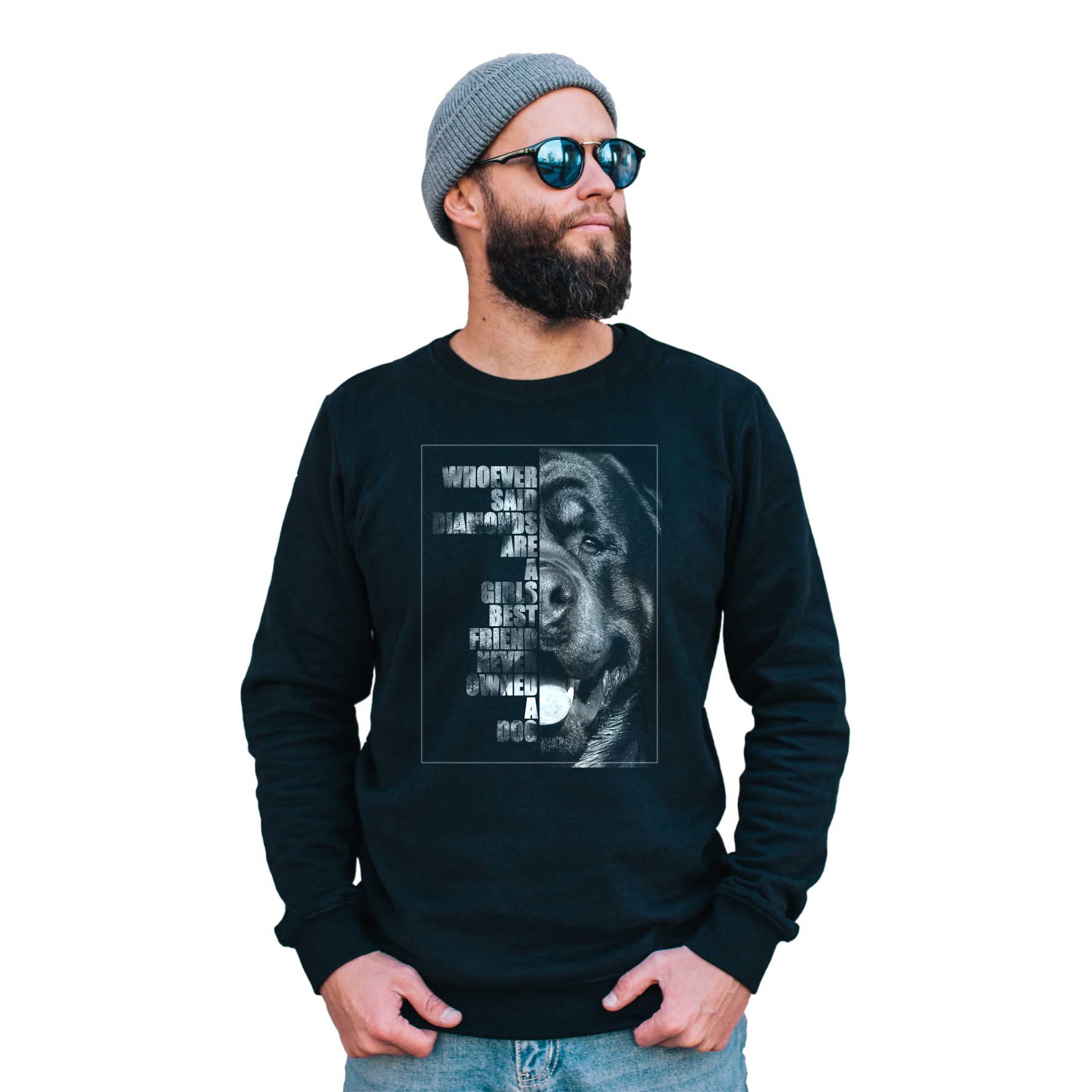 Rottweiler Sweatshirt Pullover Face Hundemotiv Rotty Rott Rottie