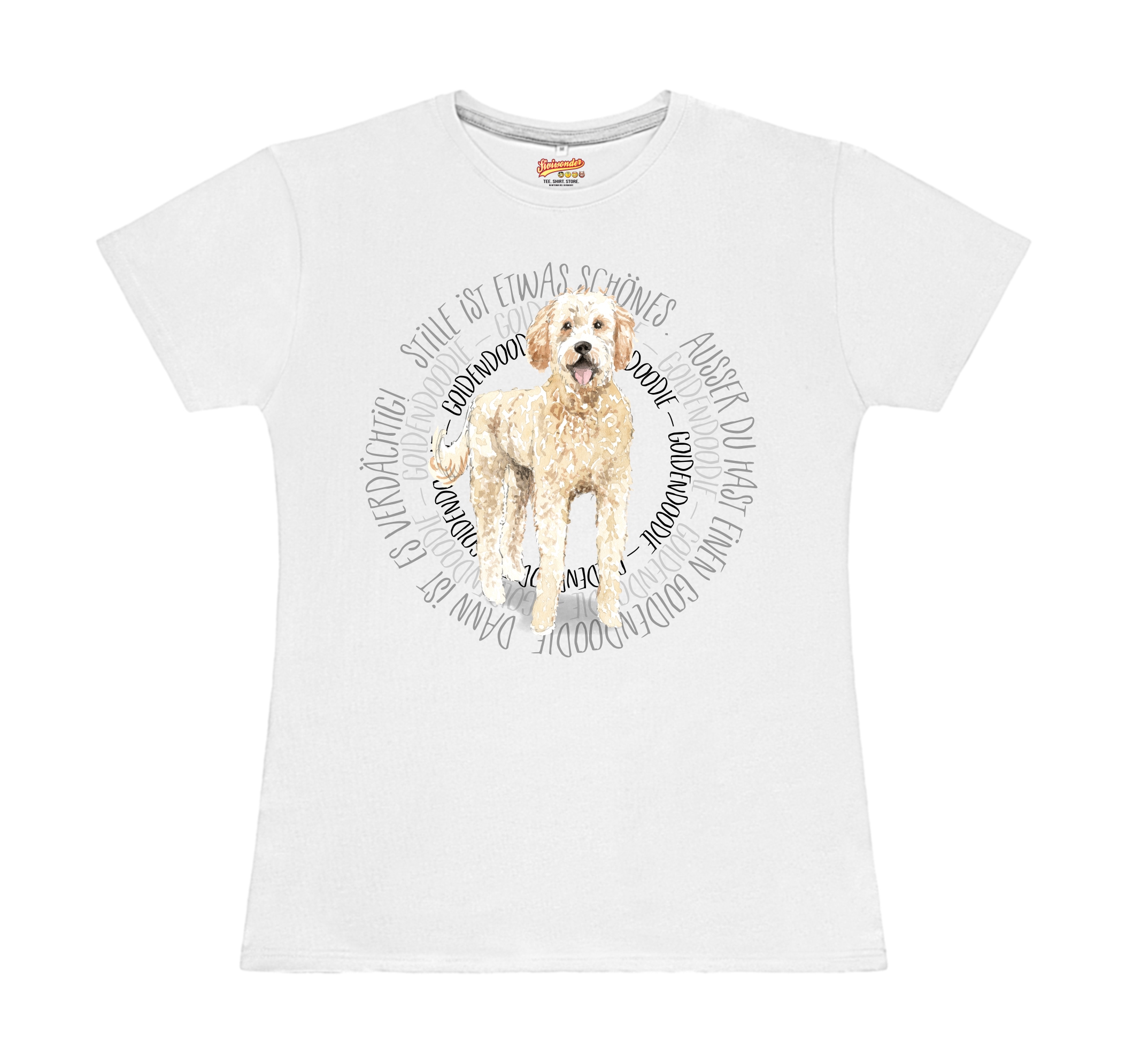 GOLDENDOODLE DAMEN T-SHIRT CIRCLE Watercolor by SIVIWONDER