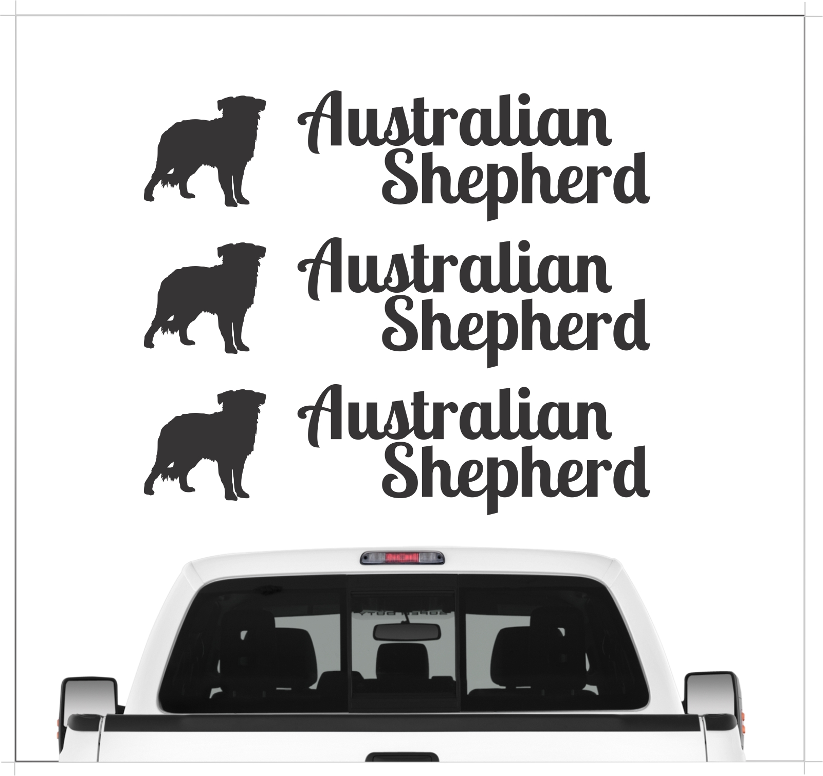 Australian Shepherd Aussie Australischer Schäferhund blue merle Dog 3er Set  AUTOAUFKLEBER Aufkleber Hunde Hundemotiv by SIVIWONDER
