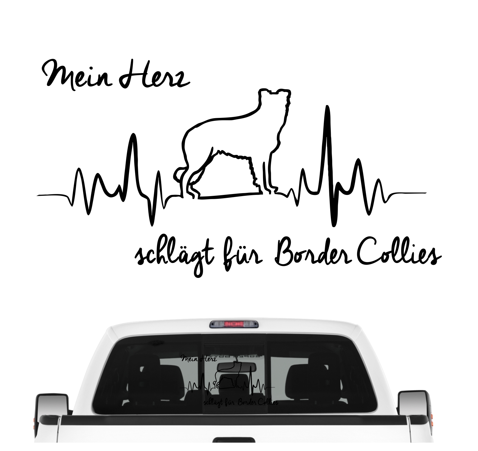 Border Collie Sheepdog Scotch Sheep Dog Dog Hundeaufkleber Herz AUTOAUFKLEBER Hunde HEARTBEAT EKG by SIVIWONDER