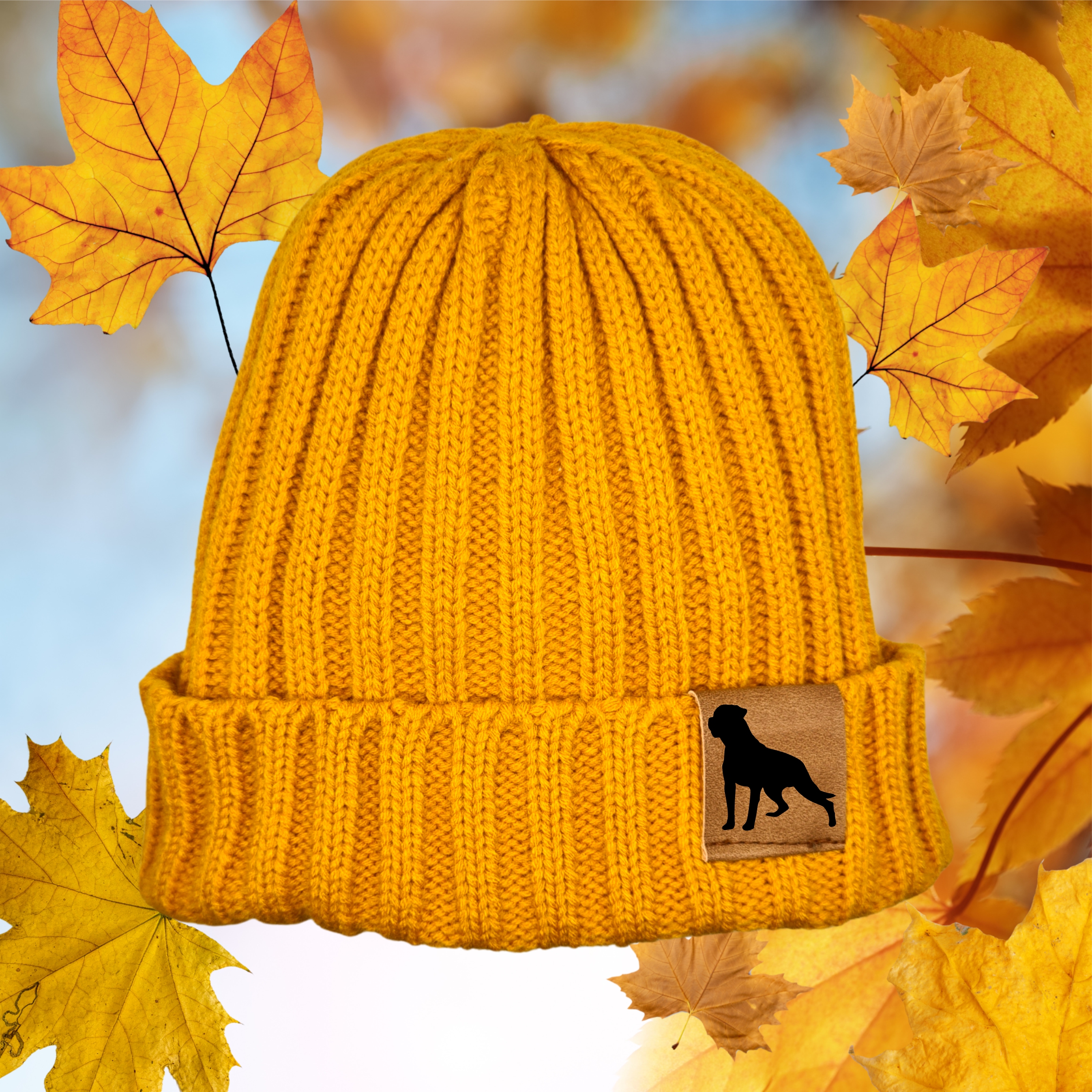 Strickmütze "Rottweiler Rottie"  Beanie Mütze Urban Witzig Spruch Warm Winter Herbst Farben
