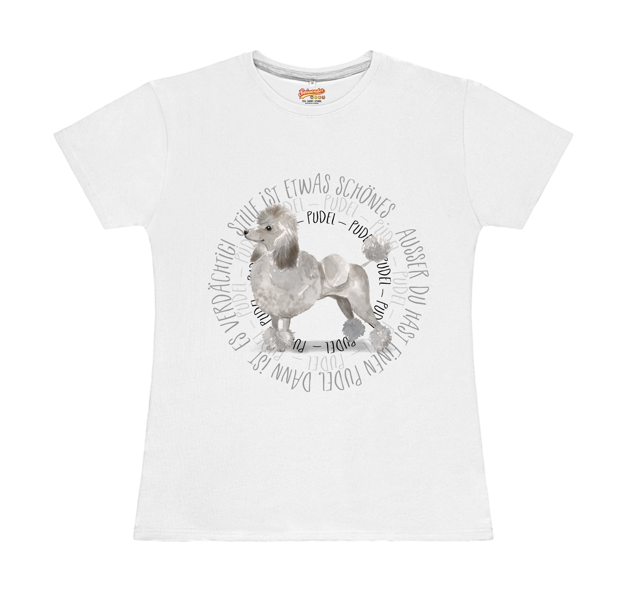 PUDEL DAMEN T-SHIRT CIRCLE Watercolor by SIVIWONDER