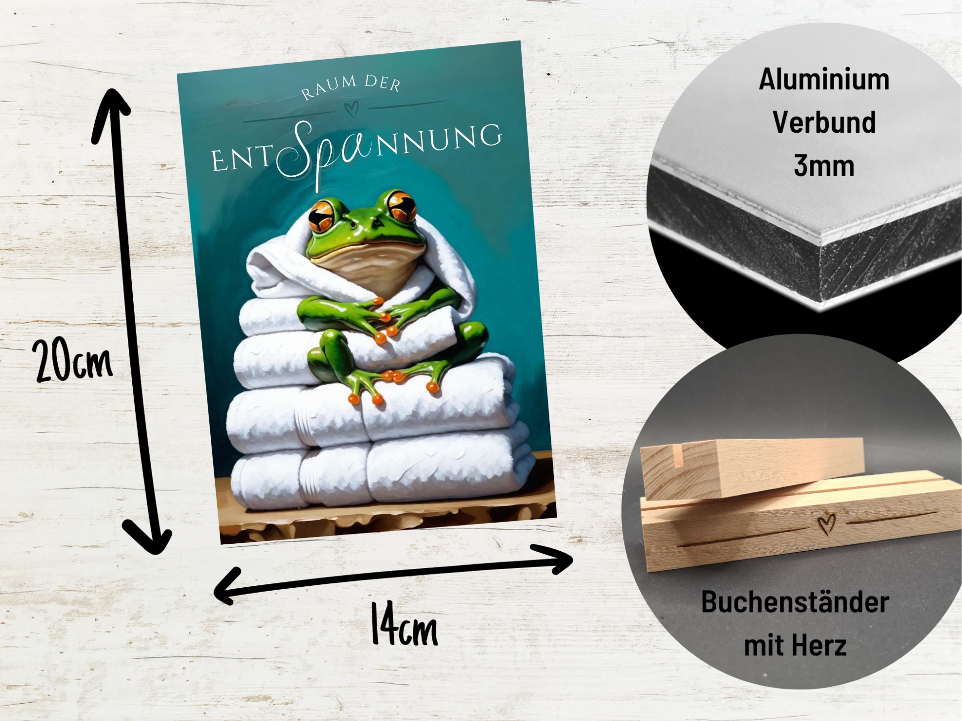 Frosch Schild Wellness Handtuch Entspannung  Schild Spruch Türschild Froschschild
