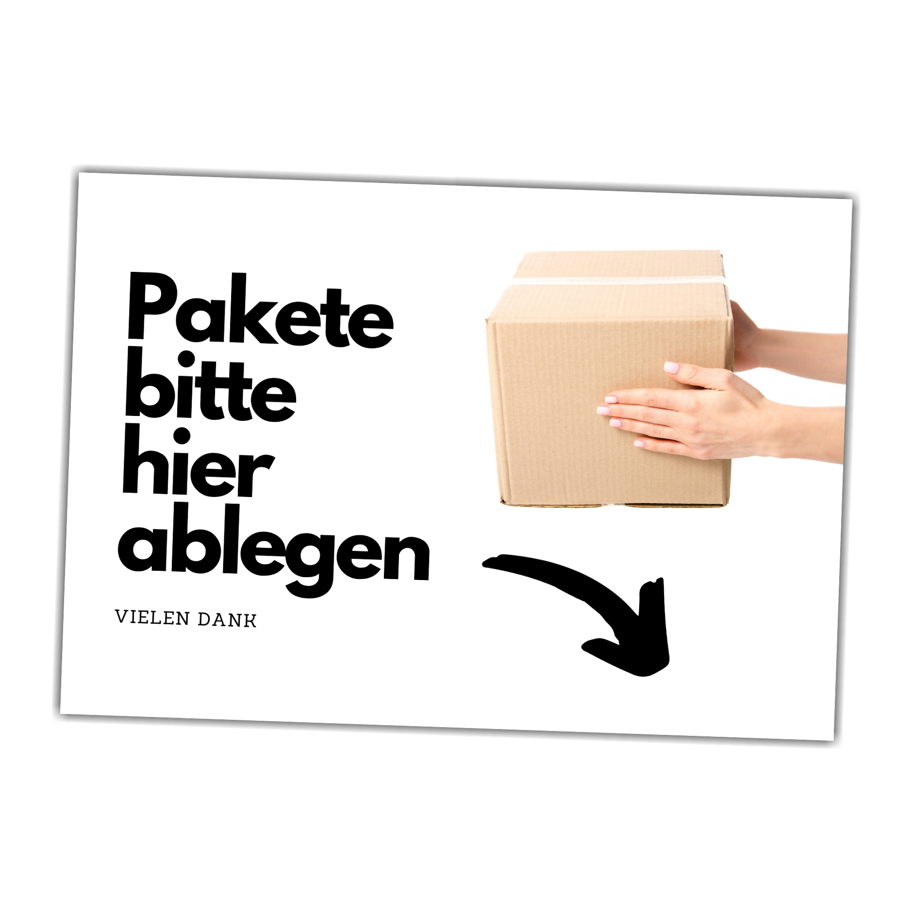 Pakete bitte hier ablegen Schild  Versand - Abstellgenehmigung - Ablageort - Garage Spruch Türschild Warnschild Metallschild Ocean Sea