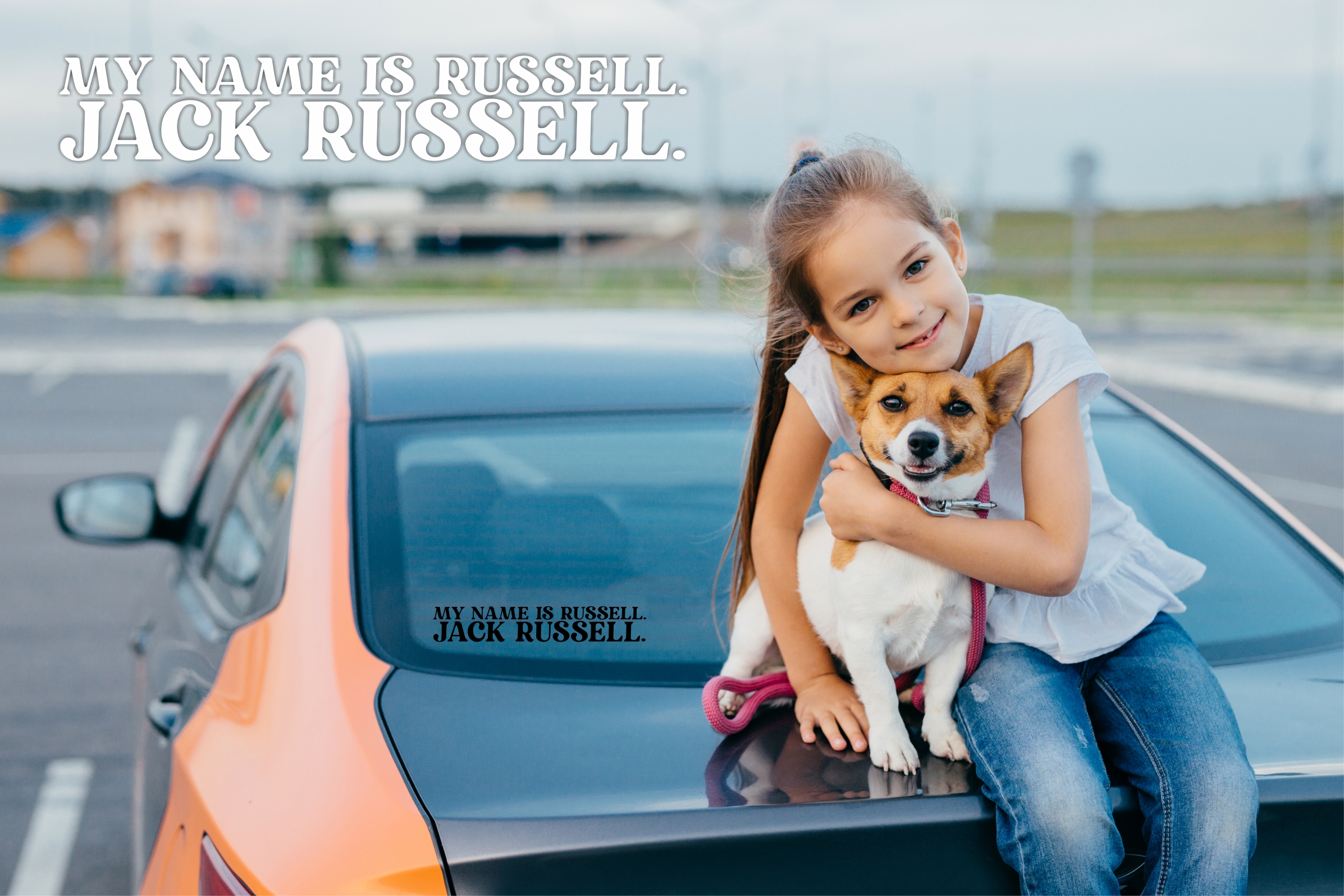 Jack Russell Dog Name  Hundeaufkleber Hundemotiv Folie Terrier JRT Jacky Jackie Russel