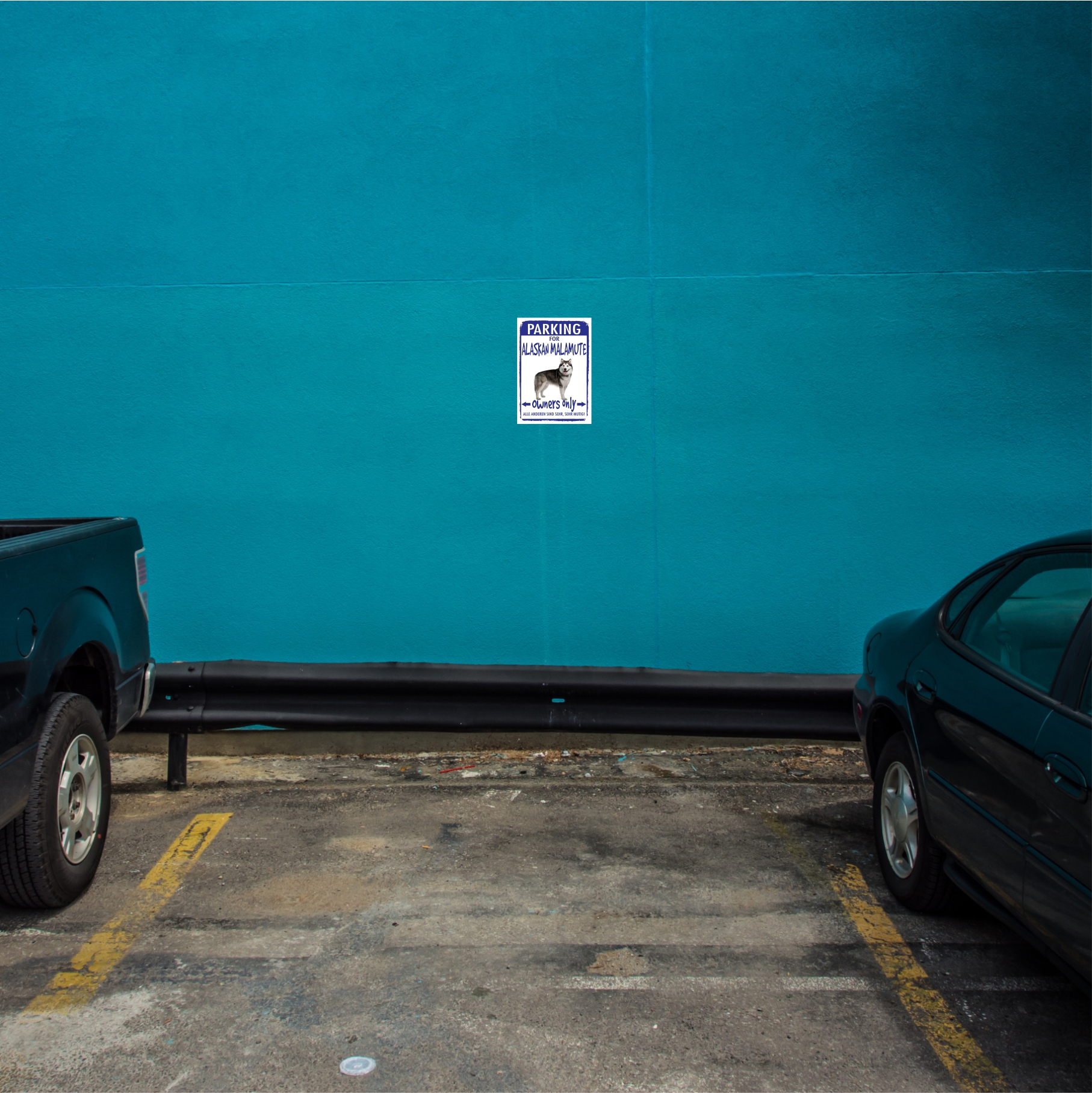 Alaskan Malamute Parking Schild Achtung Spruch Warnschild Türschild Fun
