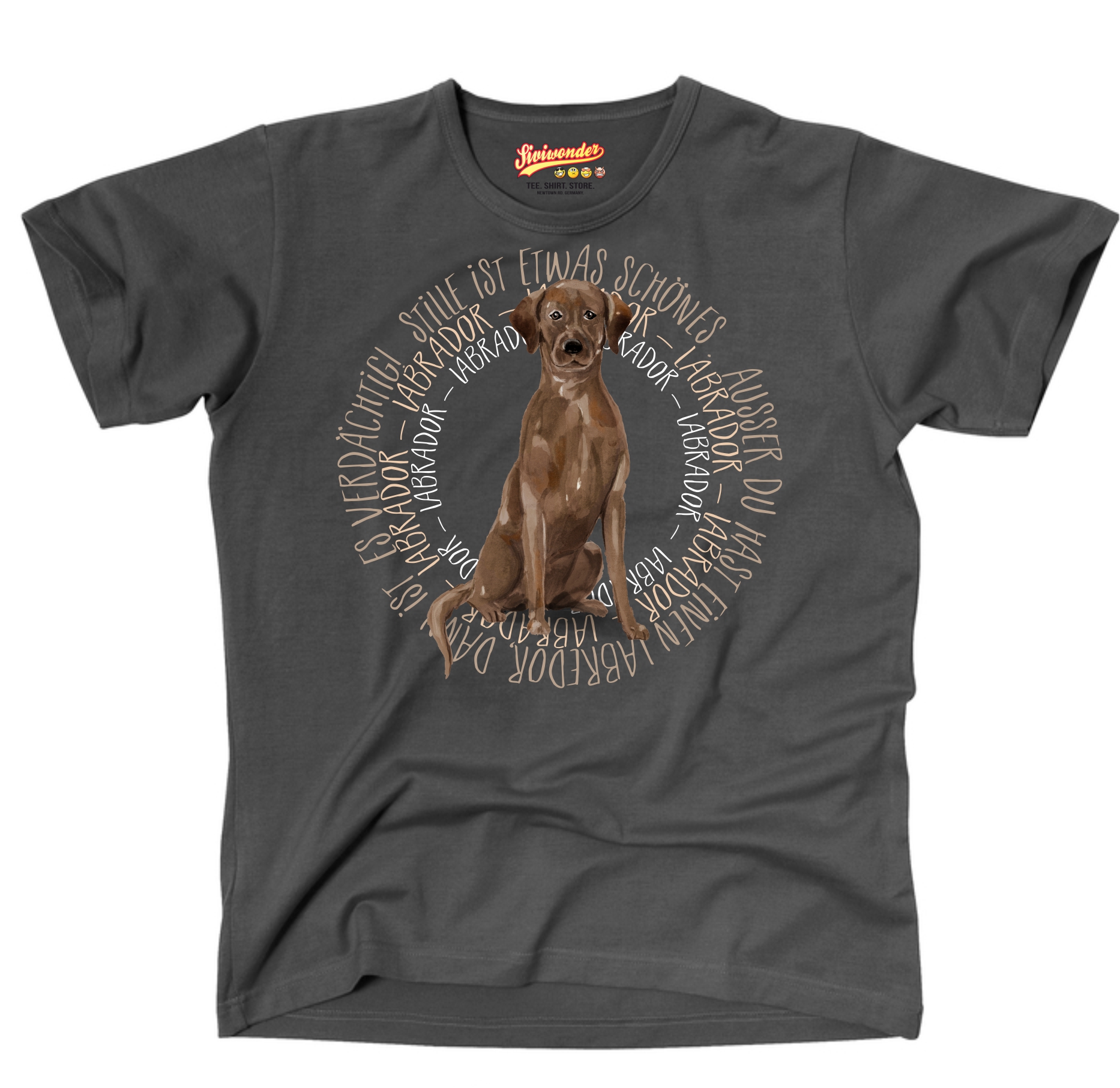 BROWN LABRADOR UNISEX T-SHIRT CIRCLE Watercolor by SIVIWONDER