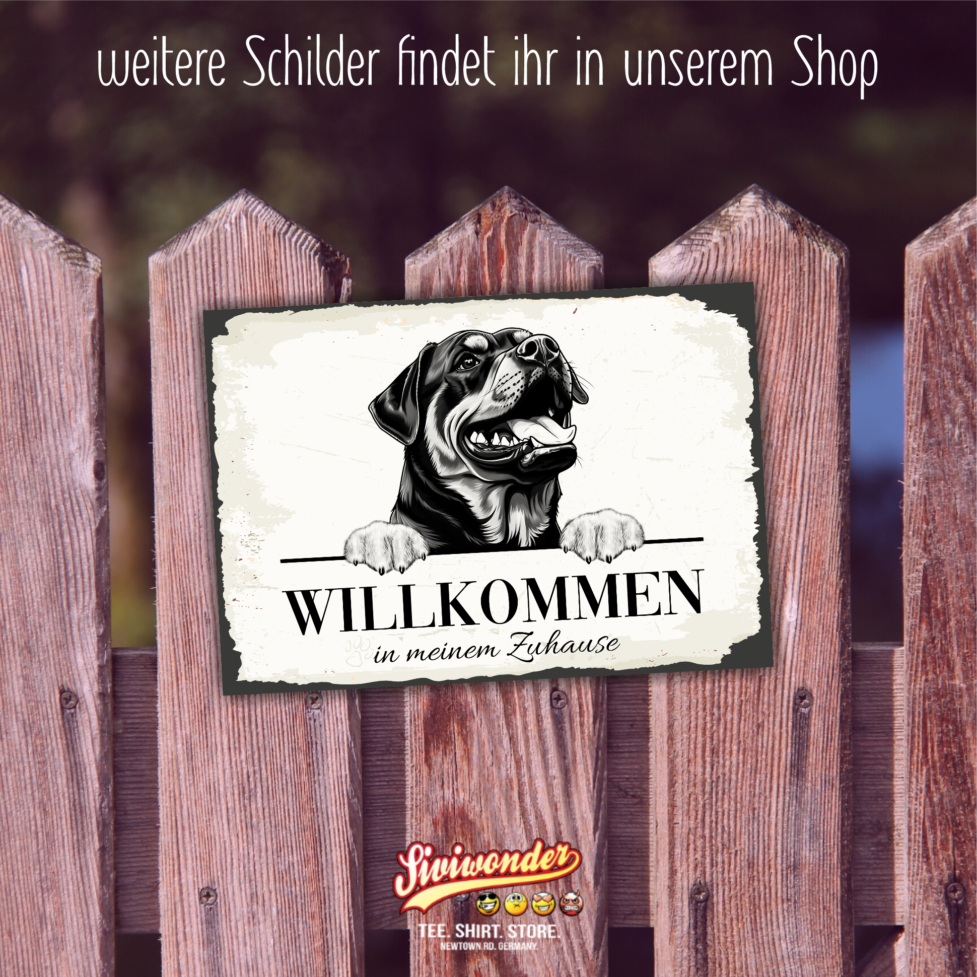 Hundeschild Willkommen Zuhause Rottweiler Rottie Schild Achtung Spruch