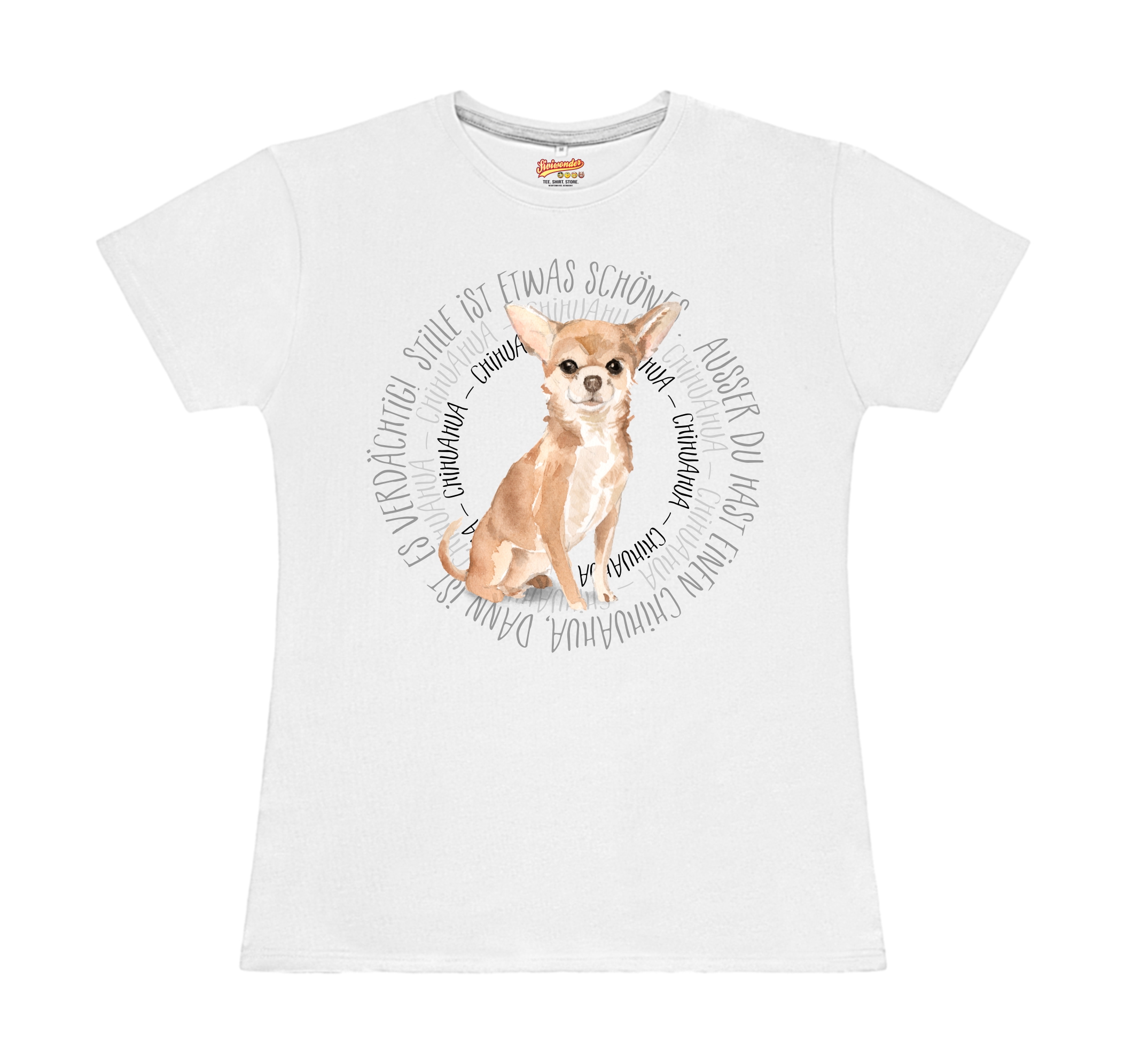 CHIHUAHUA DAMEN T-SHIRT CIRCLE Watercolor by SIVIWONDER