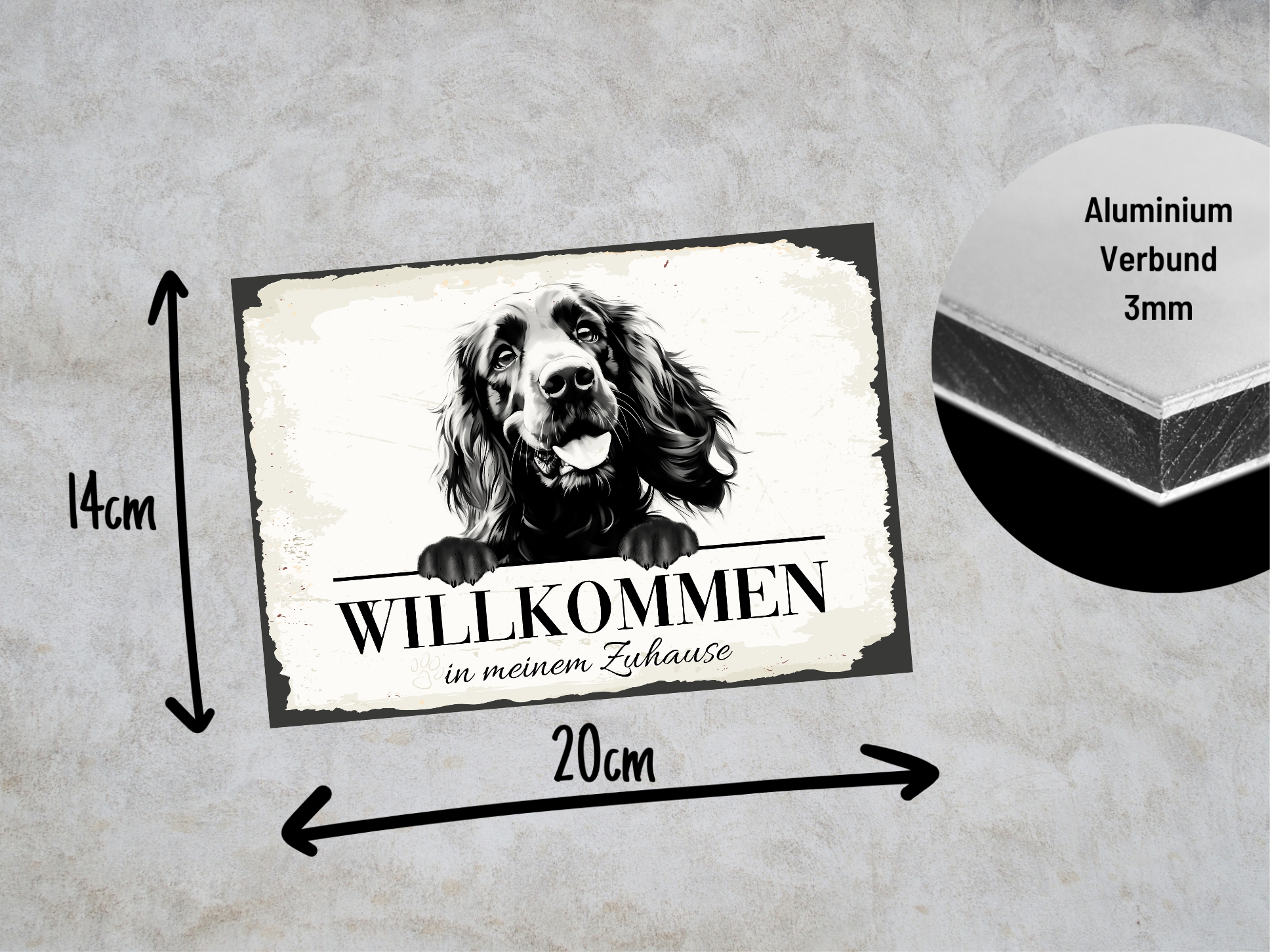 Hundeschild Willkommen Zuhause Cocker Spaniel Schild Achtung