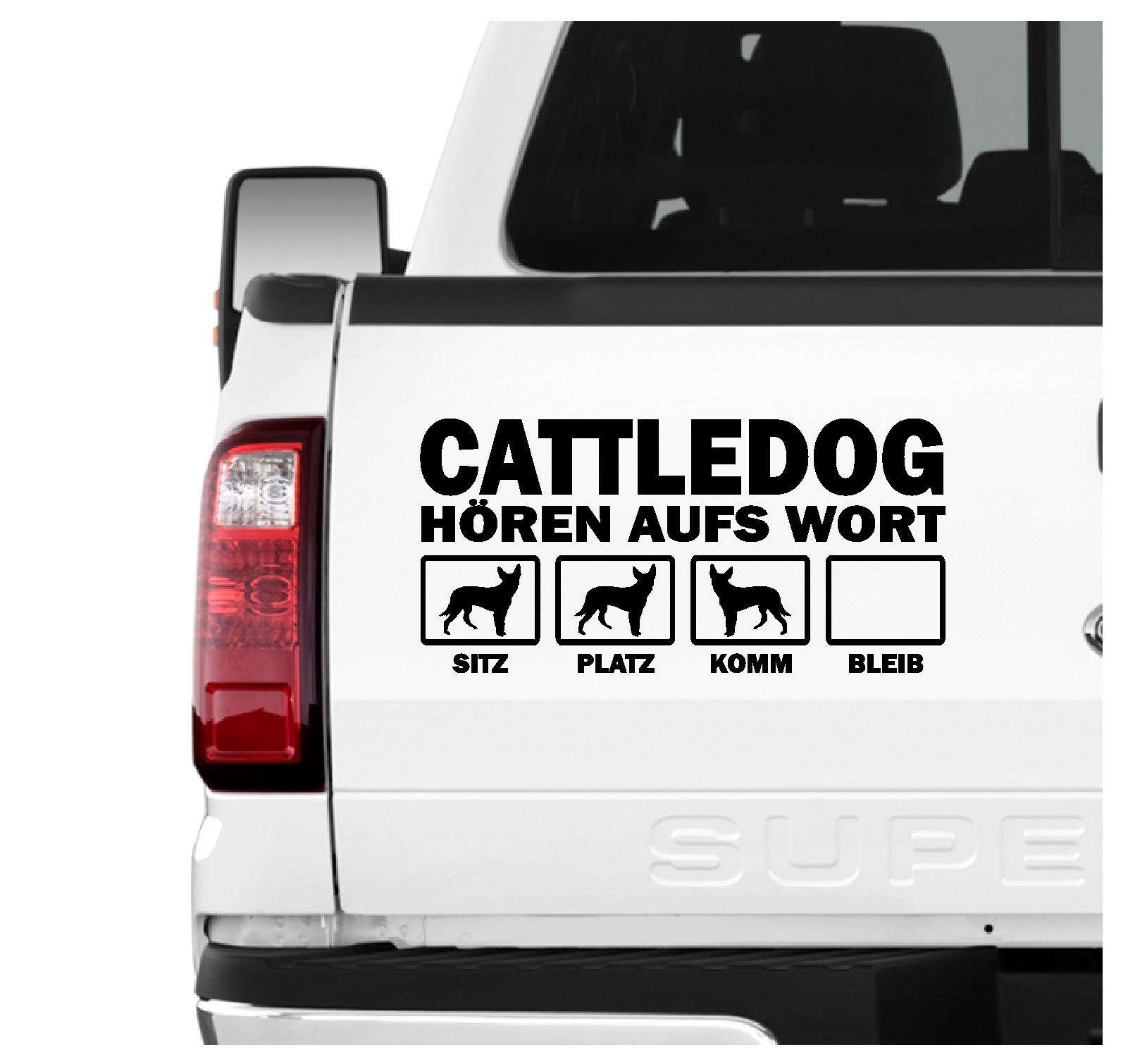 Australian Cattle Dog ACD Cattle Dog Blue Heeler Red Heeler Queensland Heeler Australischer Treibhund  Dog  Hört aufs Wort Hunde Aufkleber Sticker Autoaufkleber