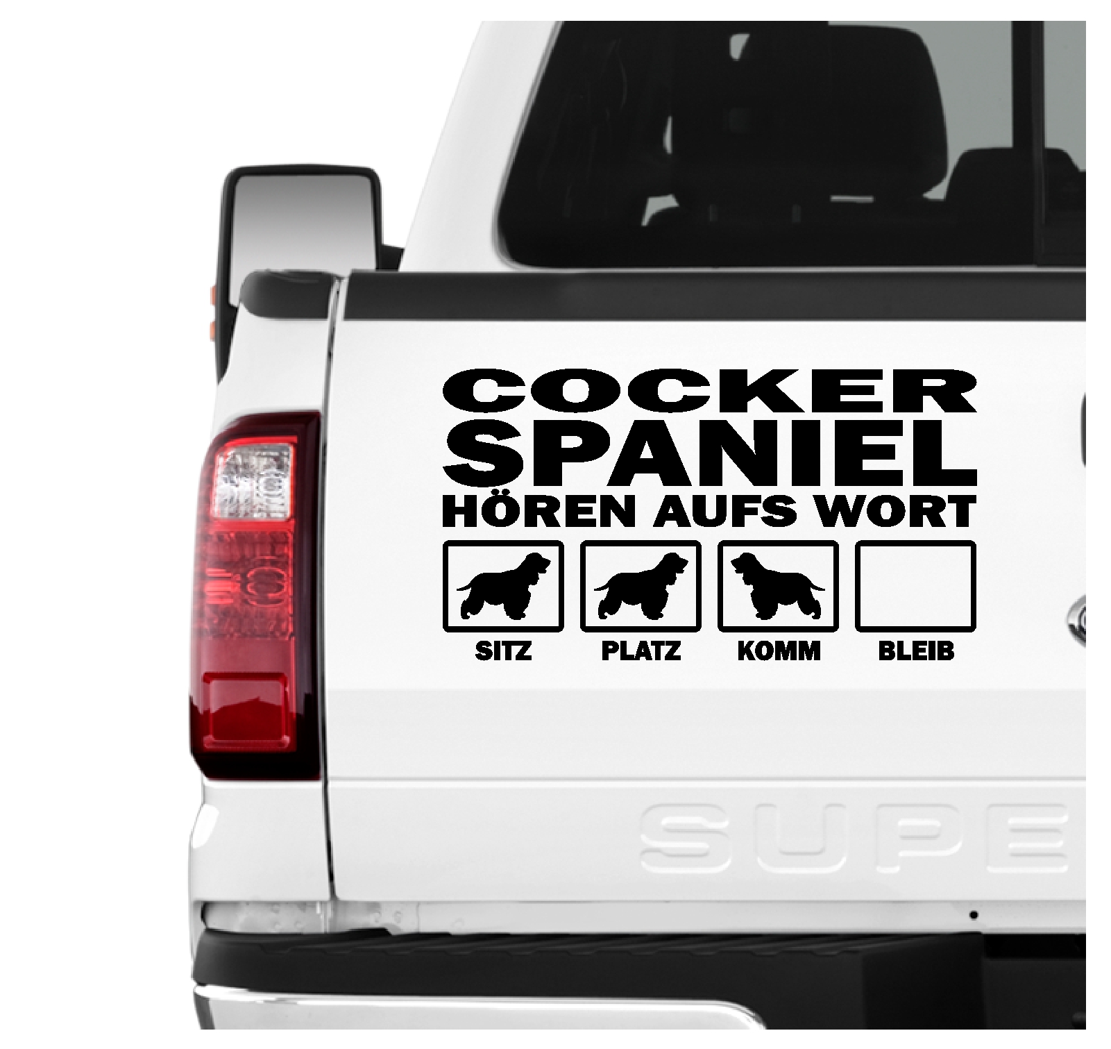Cocker Spaniel Cockie Spanier English Dog  Hört aufs Wort Hunde Aufkleber Sticker Autoaufkleber