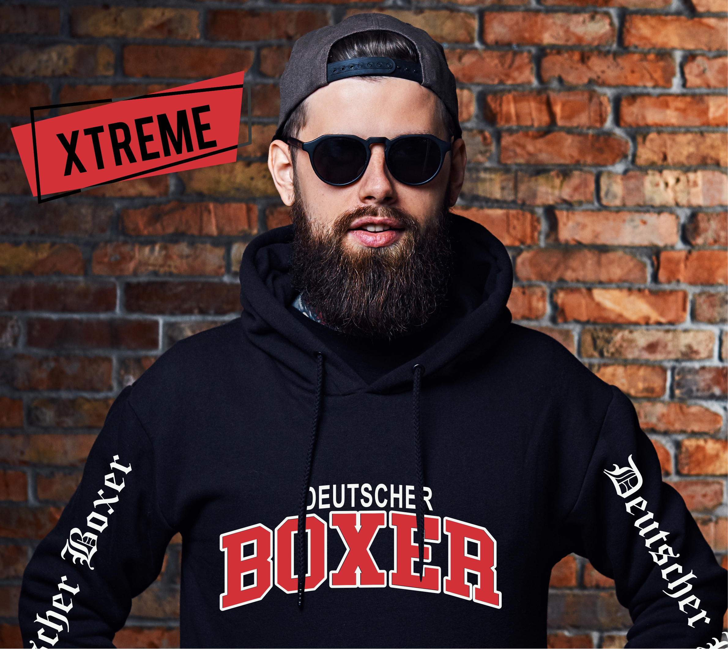 Boxer deutscher german Dog Hoodie Unisex Sweatshirt Extreme Hundemotiv