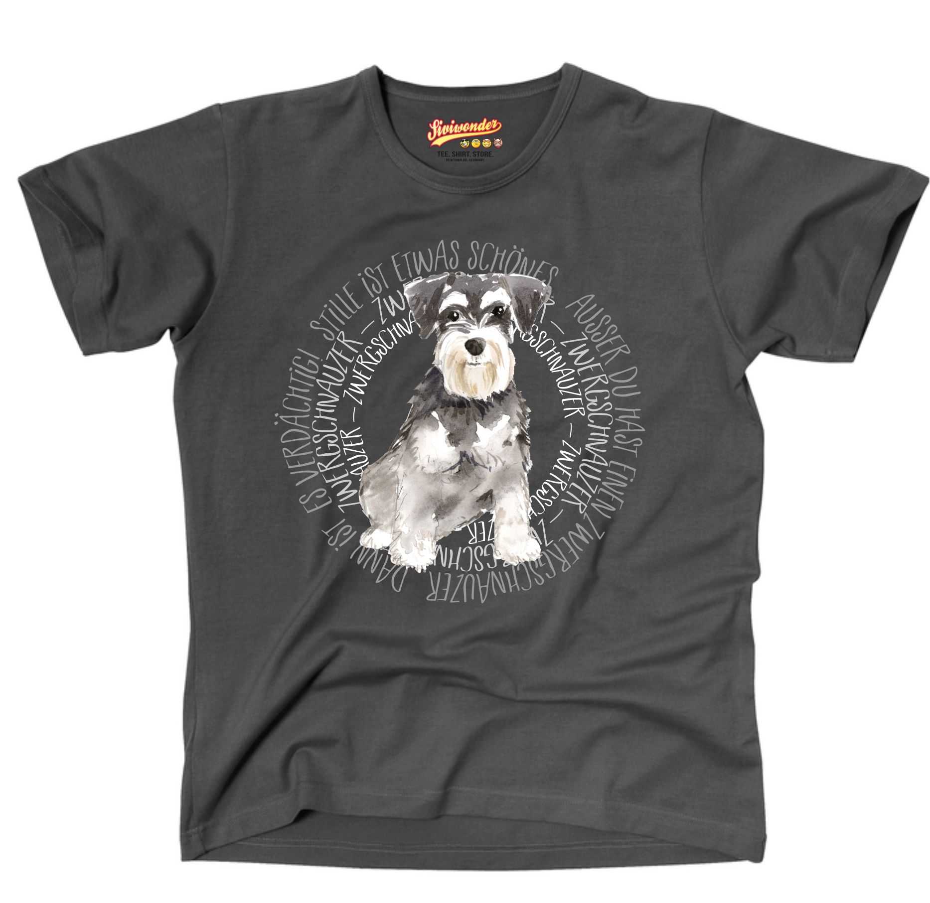ZWERGSCHNAUZER UNISEX T-SHIRT CIRCLE Watercolor by SIVIWONDER