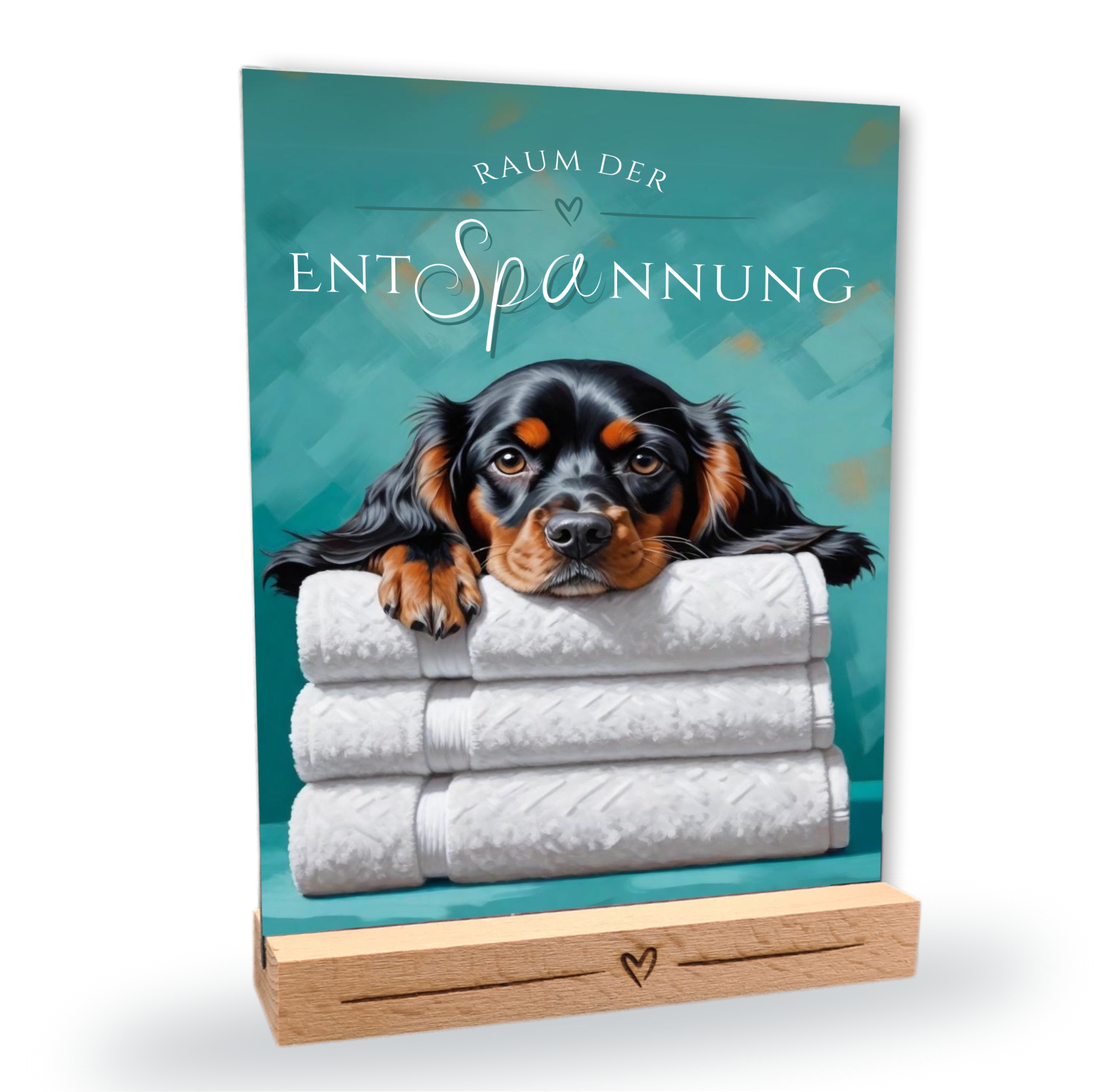 Hundeschild Deko Badezimmer Wellness Cocker Spaniel  Schild Spruch