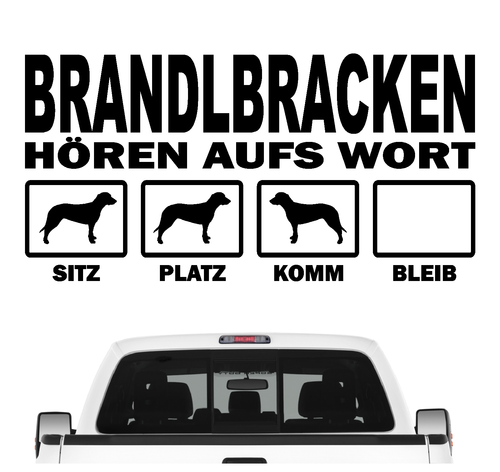 Brandlbracke Kärntner Bracke Bracken Jagdhund Dog  Hört aufs Wort Hunde Aufkleber Sticker Autoaufkleber