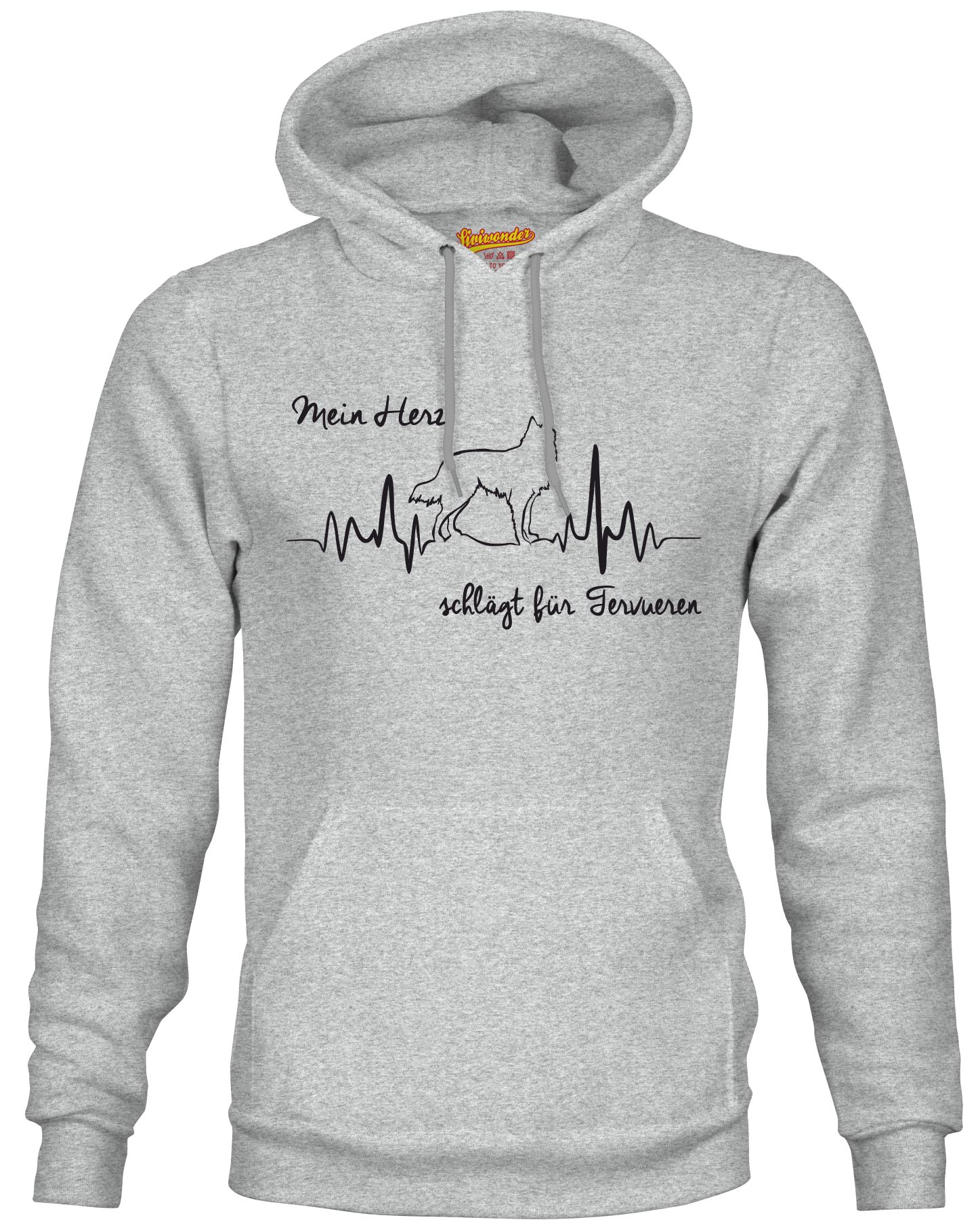 TERVUEREN SWEATSHIRT HEARTBEAT EKG Hund Hundemotiv Herz