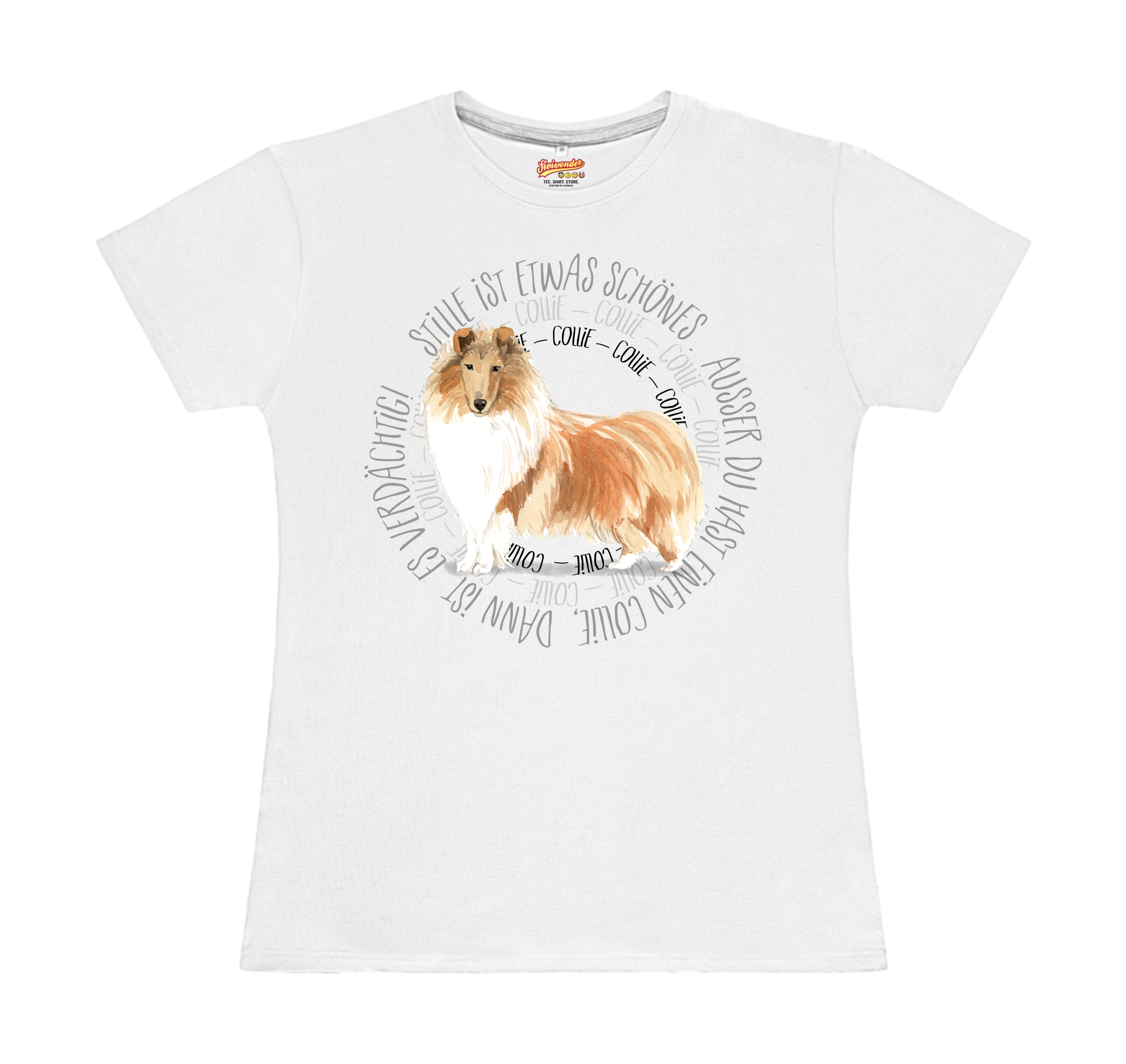 COLLIE DAMEN T-SHIRT CIRCLE Watercolor by SIVIWONDER