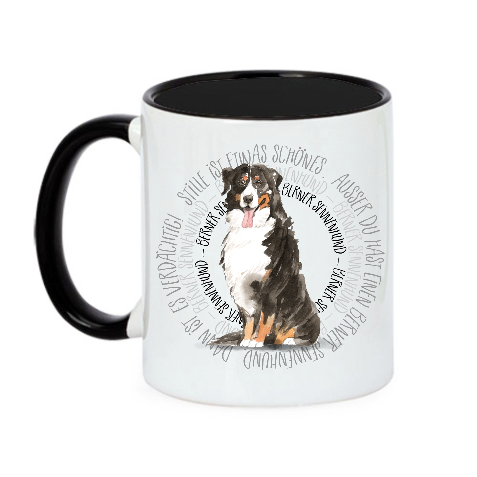 BERNER SENNENHUND TASSE CIRCLE WATERCOLOUR Motiv by SIVIWONDER