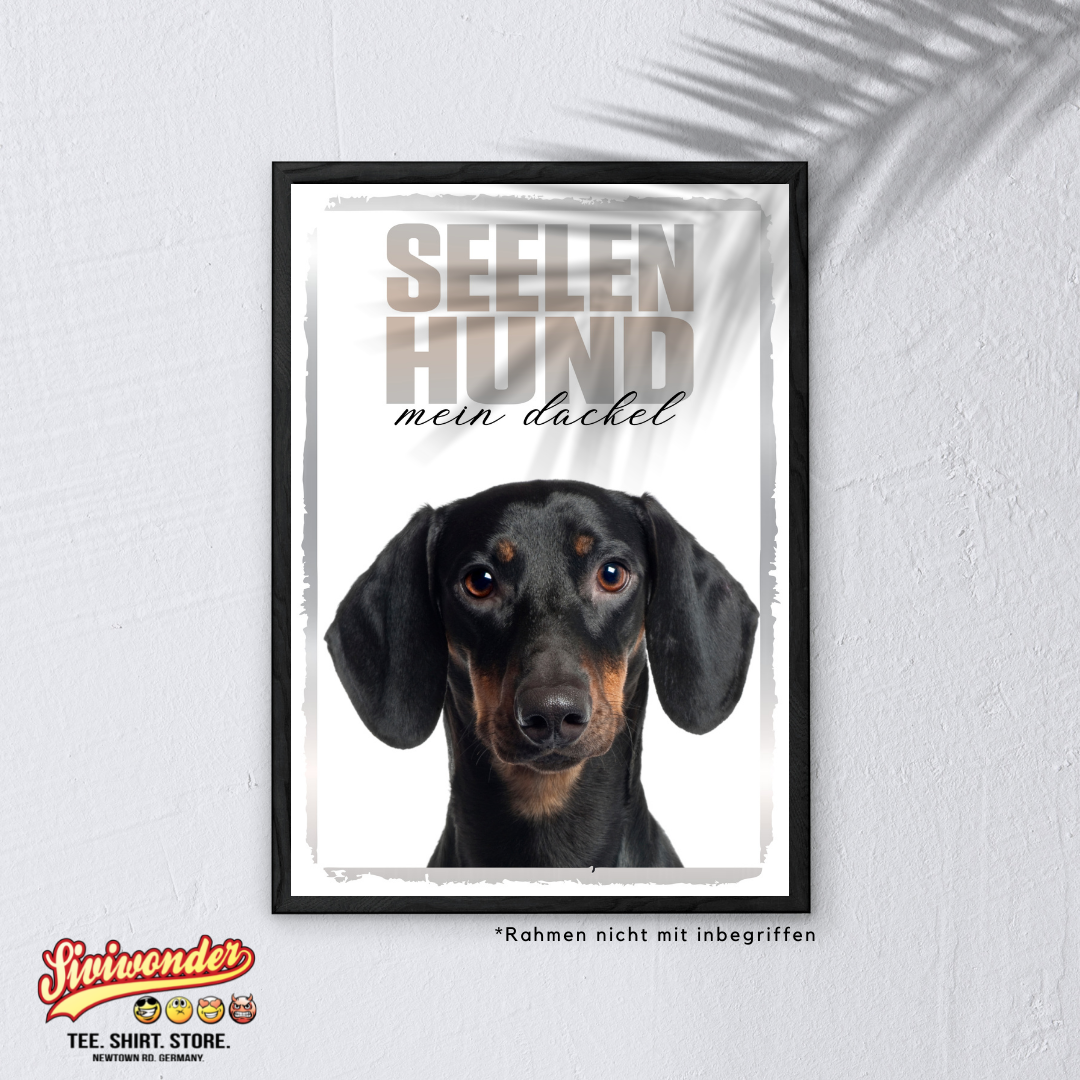 Dackel Seelenhund Dog Schild Spruch Türschild Hundeschild Warnschild Soulmate-