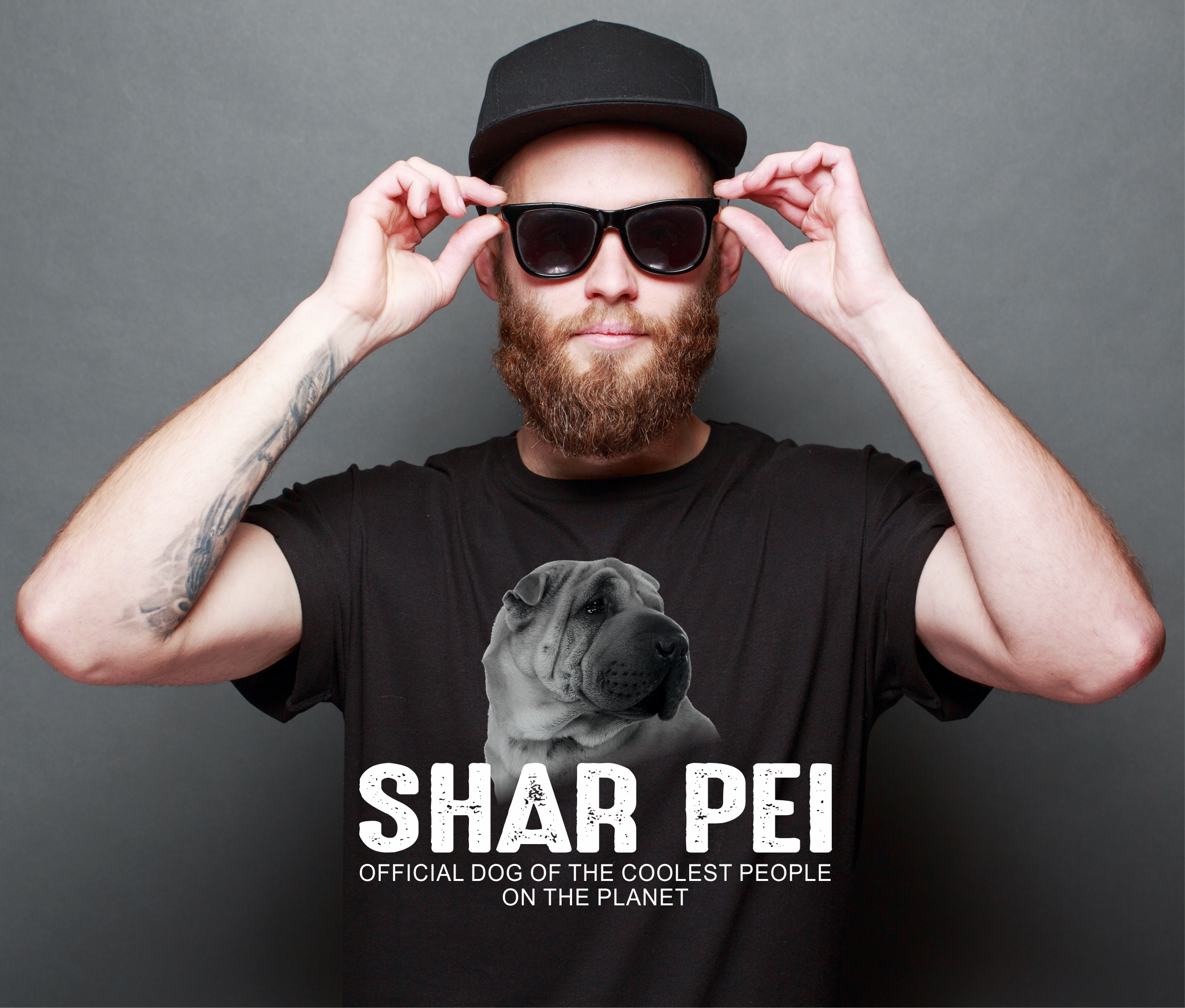 Shar Pei Faltenhund Chinese  Dog cool Leute lustig Shirt T-Shirt Hundemotiv Siviwonder