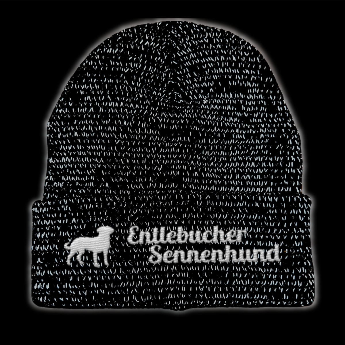Entlebucher Sennenhund reflektierende Mütze Stickerei Hund Winter Strickmütze reflex Beanie warm