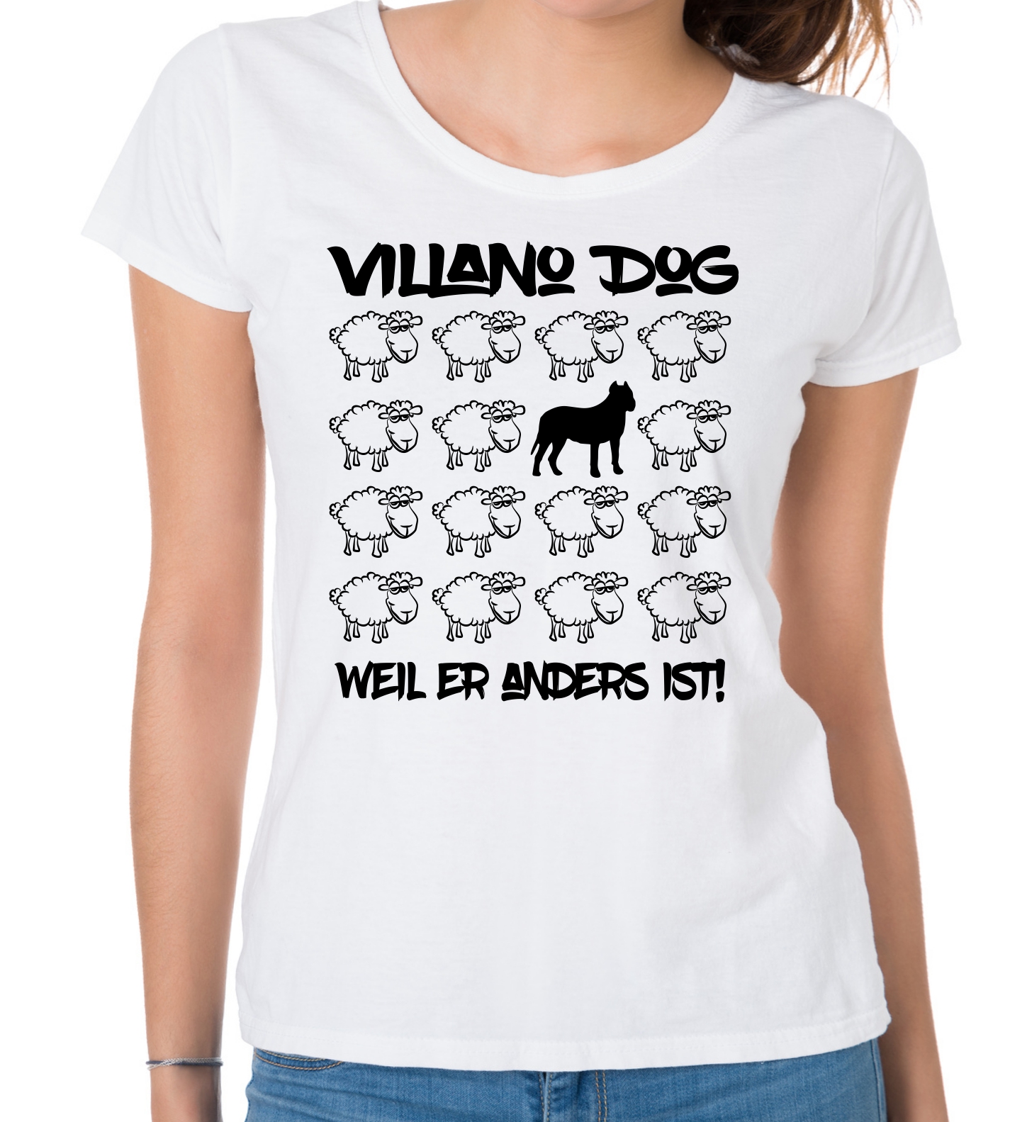 VILLANO DOG DAMEN T-SHIRT BLACK SHEEP by SIVIWONDER