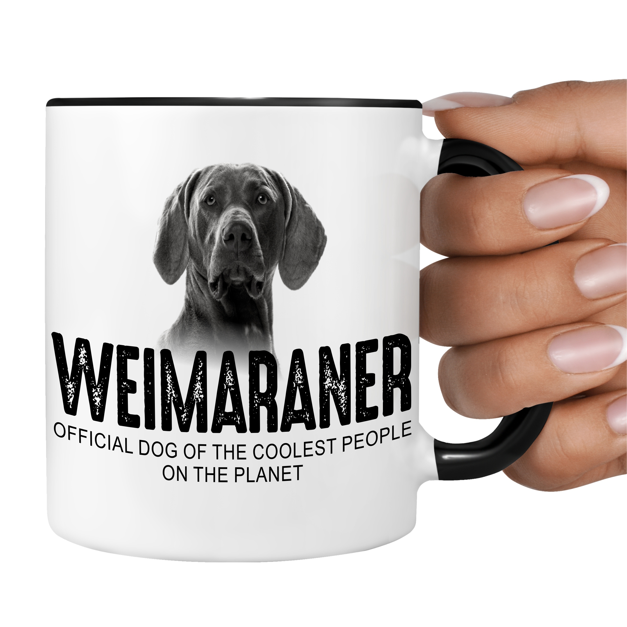Weimaraner Weim Vorstehhund  Grey Ghost Dog Tasse Kaffeetasse Kaffeebecher happy Design by Siviwonder