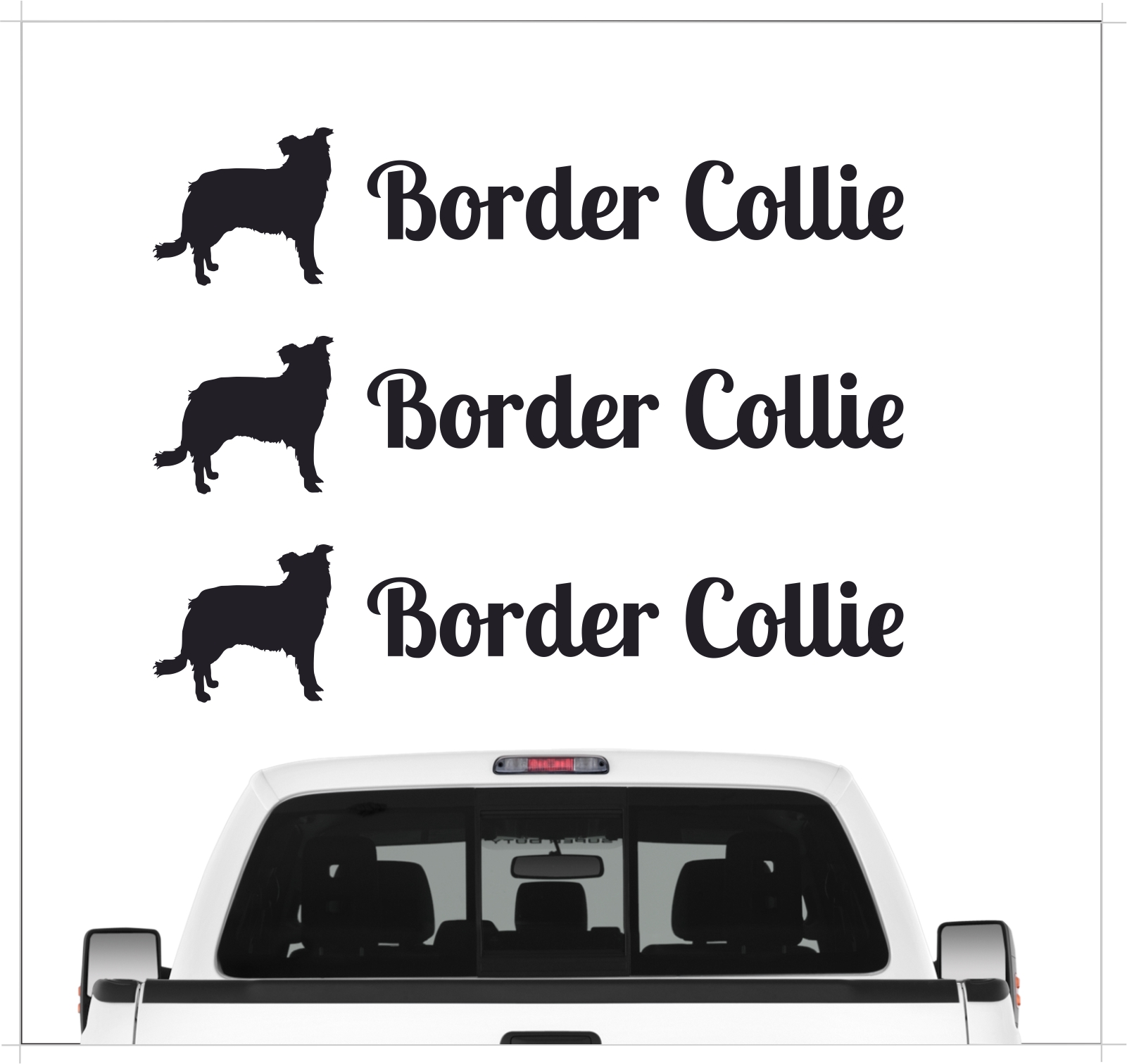 Border Collie Sheepdog Aufkleber 3er Set Hundeaufkleber Hundemotiv Hund Folie