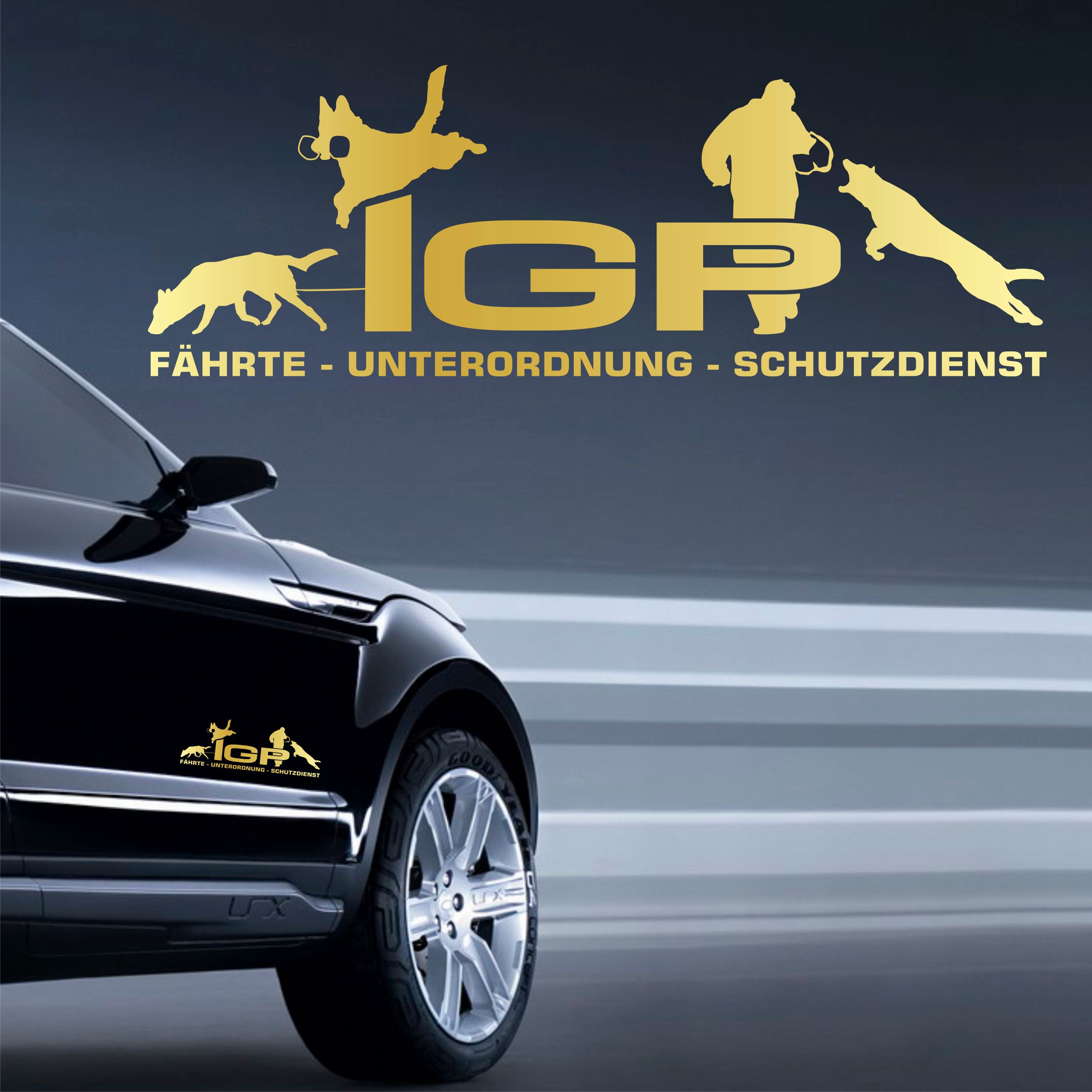 Aufkleber Hundemotiv Rasse IGP IPO Begleithund Prüfung Internationale Prüfungsordnung Gebrauchshudeprüfung Fährte Schutzdienst U