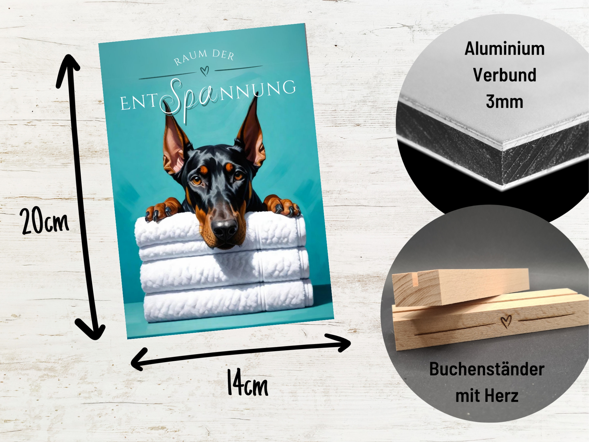 Hundeschild Deko Badezimmer Wellness  Dobermann Dobi Schild Spruch